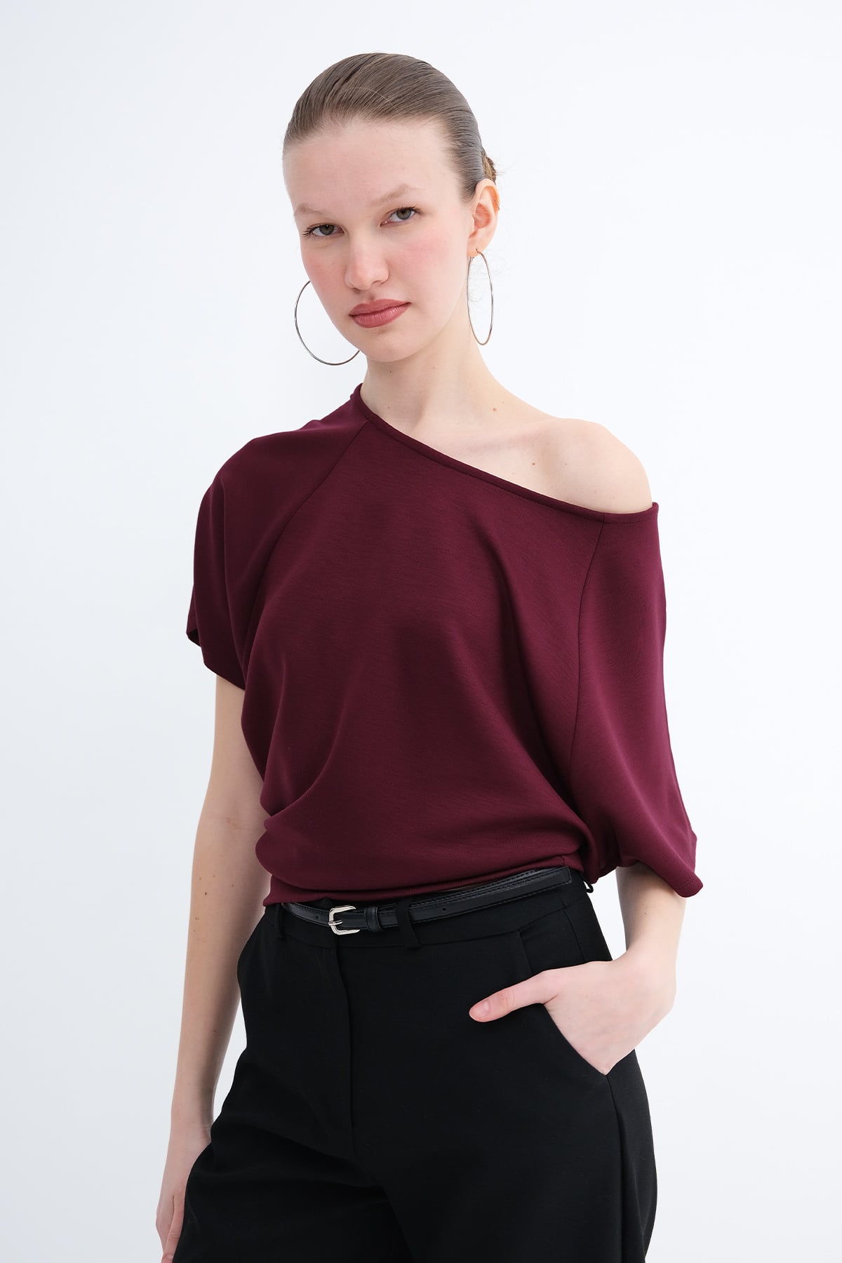 Boat Neck Basic T-Shirt