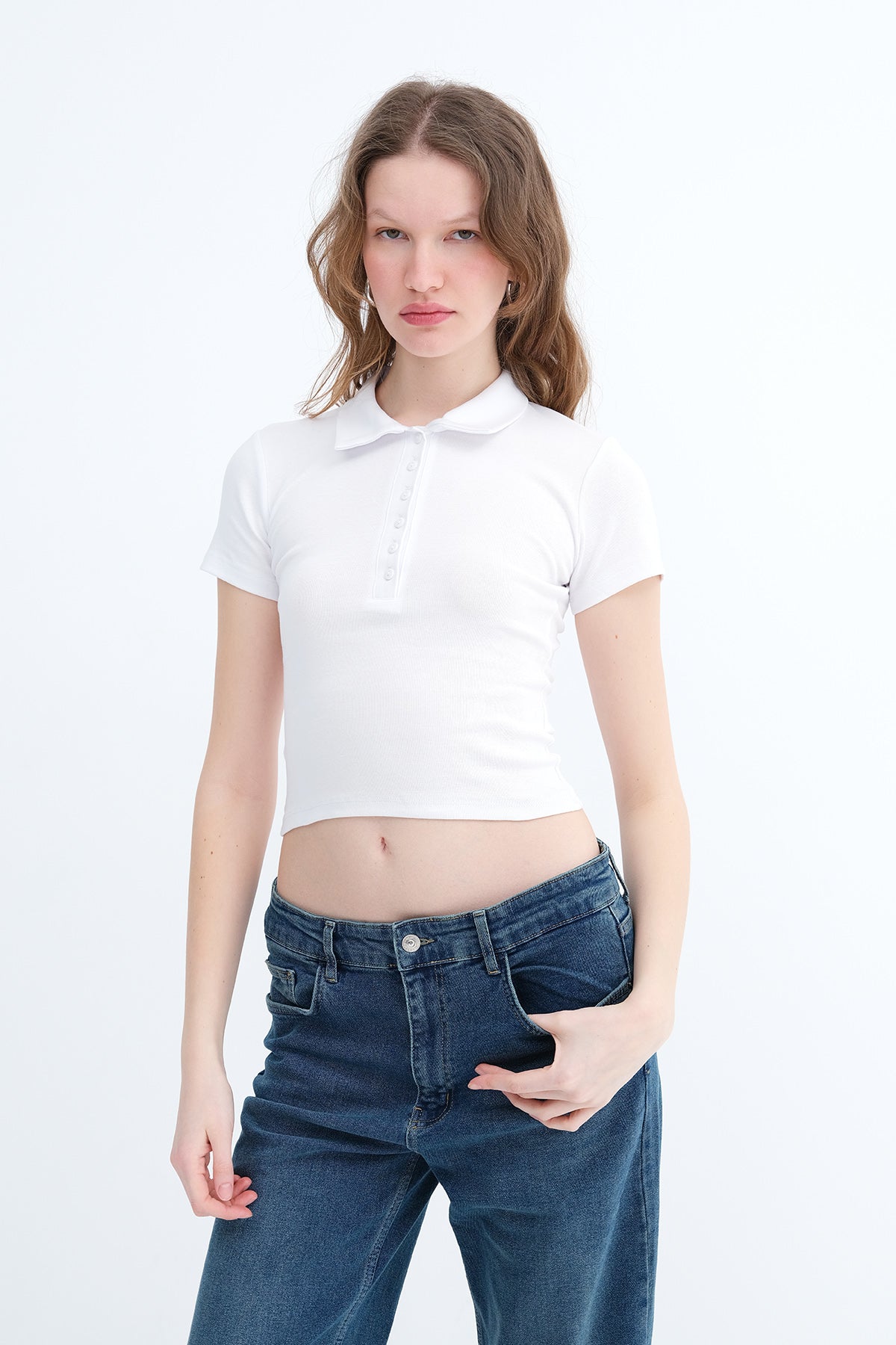 White_Polo-Neck-Buttoned-T-shirt-addax