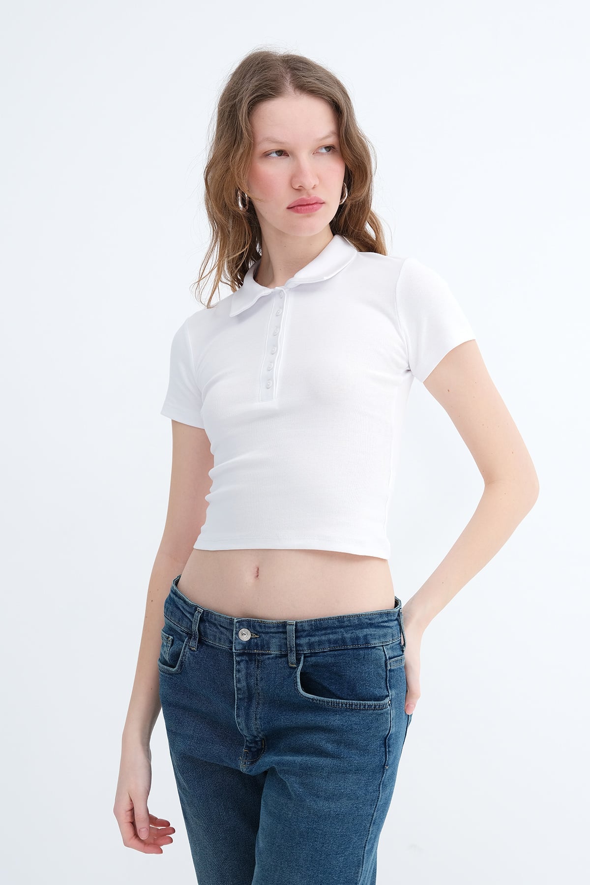 White_Polo-Neck-Buttoned-T-shirt-addax