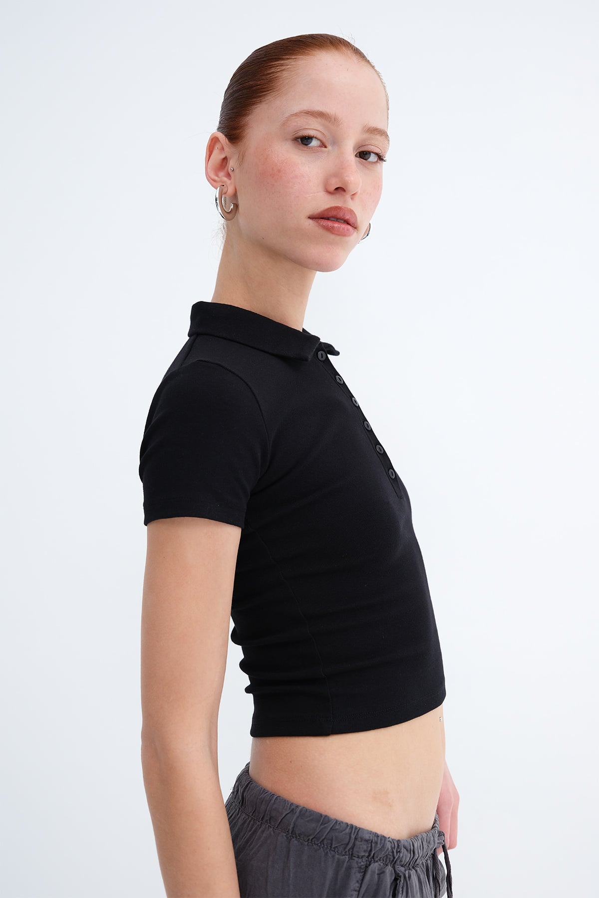 Black_Polo-Neck-Buttoned-T-shirt-addax