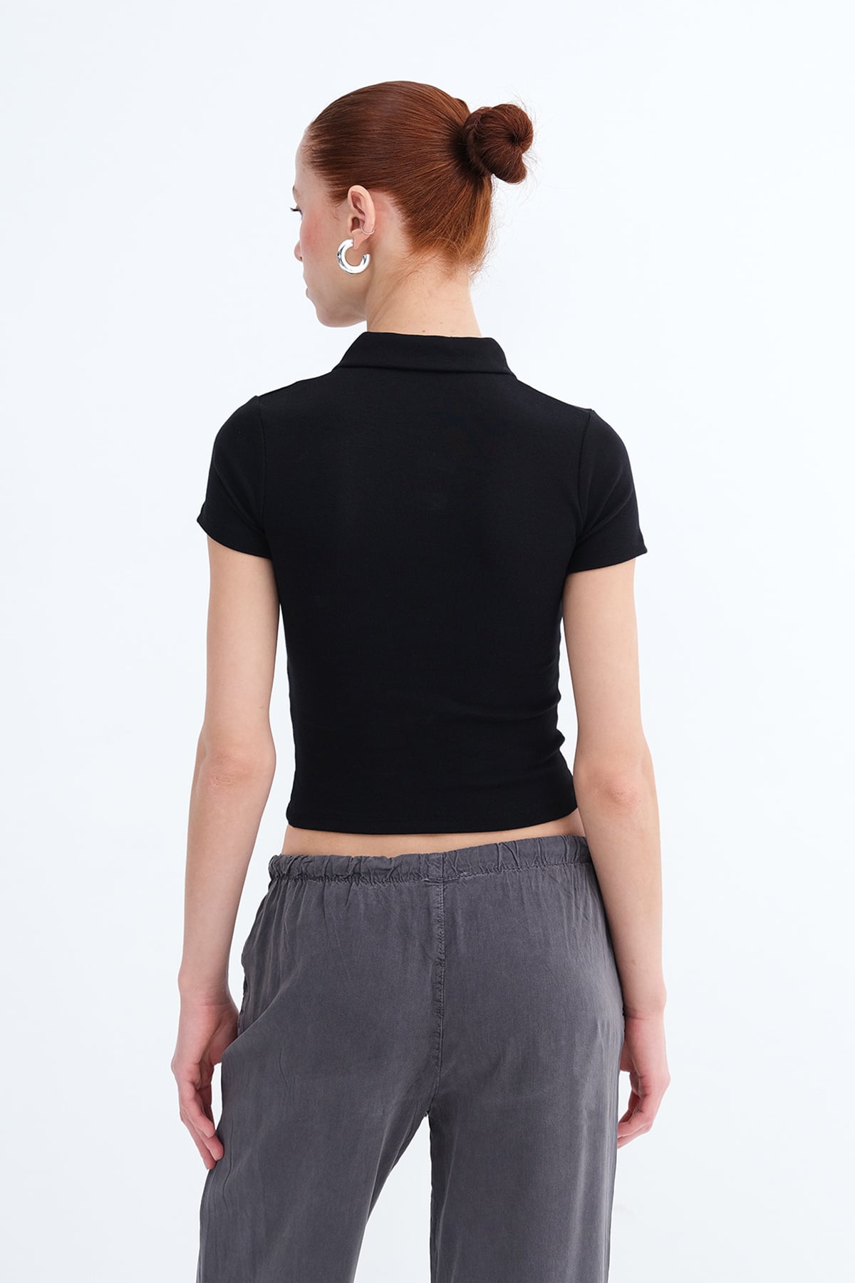 Black_Polo-Neck-Buttoned-T-shirt-addax