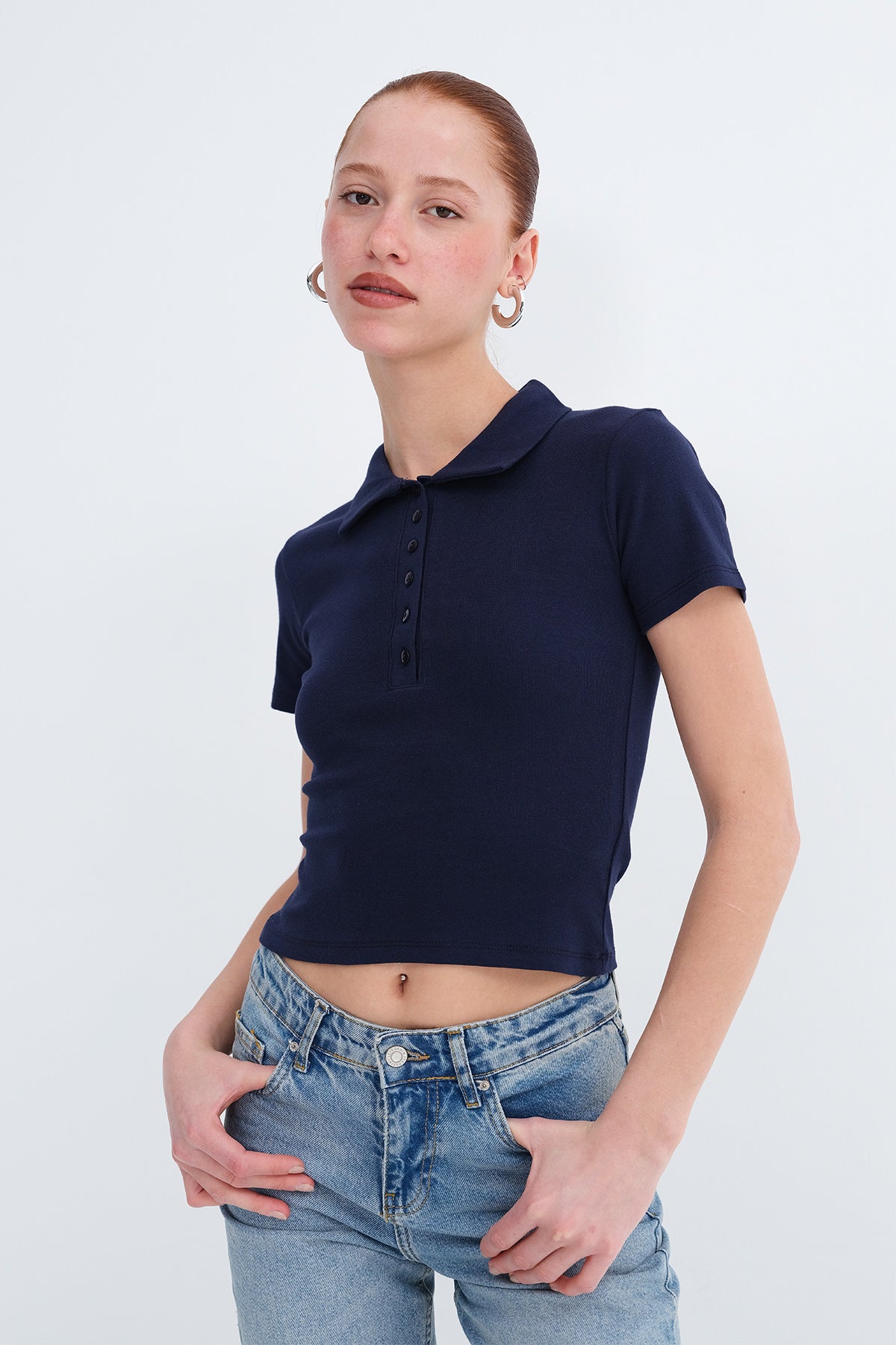 Night-Blue_Polo-Neck-Buttoned-T-shirt-addax