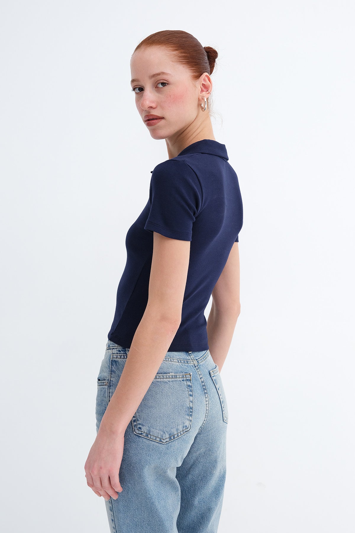 Night-Blue_Polo-Neck-Buttoned-T-shirt-addax