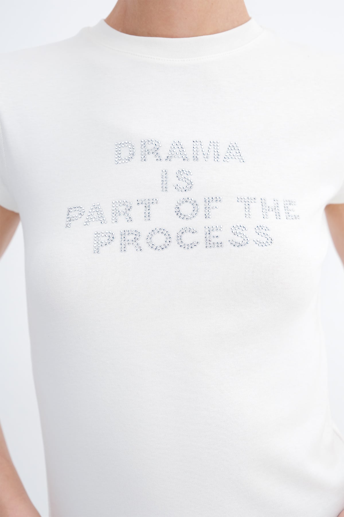 Ecru_Crew-Neck-Embellished-T-shirt-addax