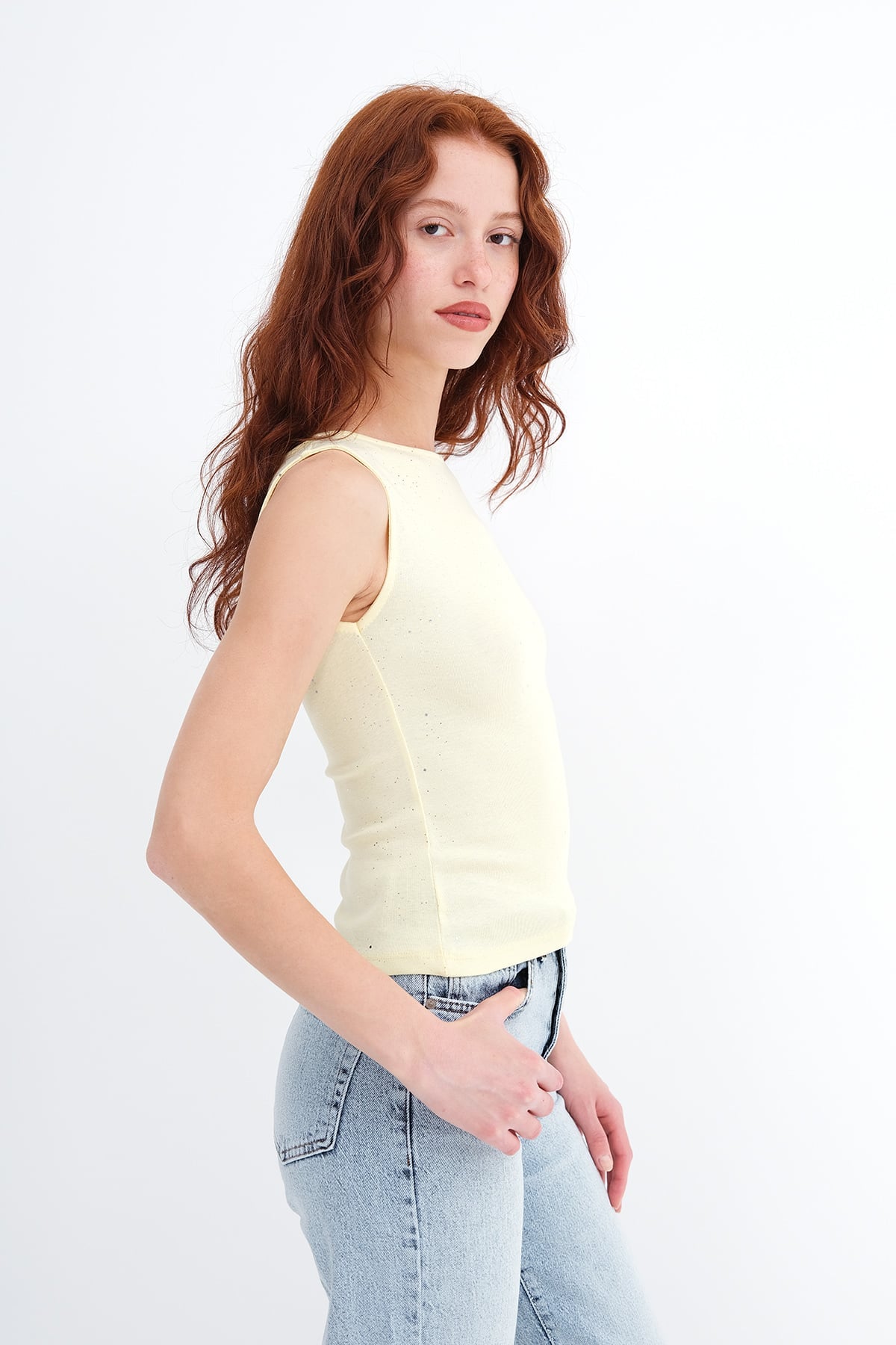 Yellow_Sleeveless-Shimmery-Tank-Top-addax