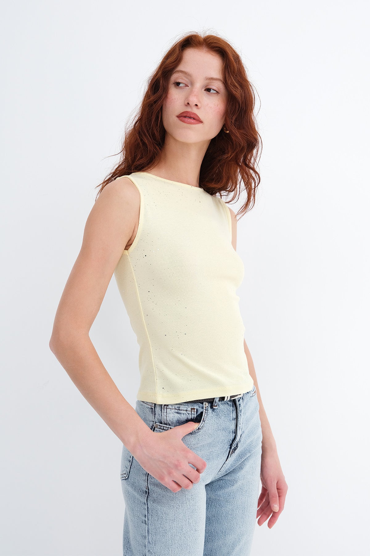 Yellow_Sleeveless-Shimmery-Tank-Top-addax