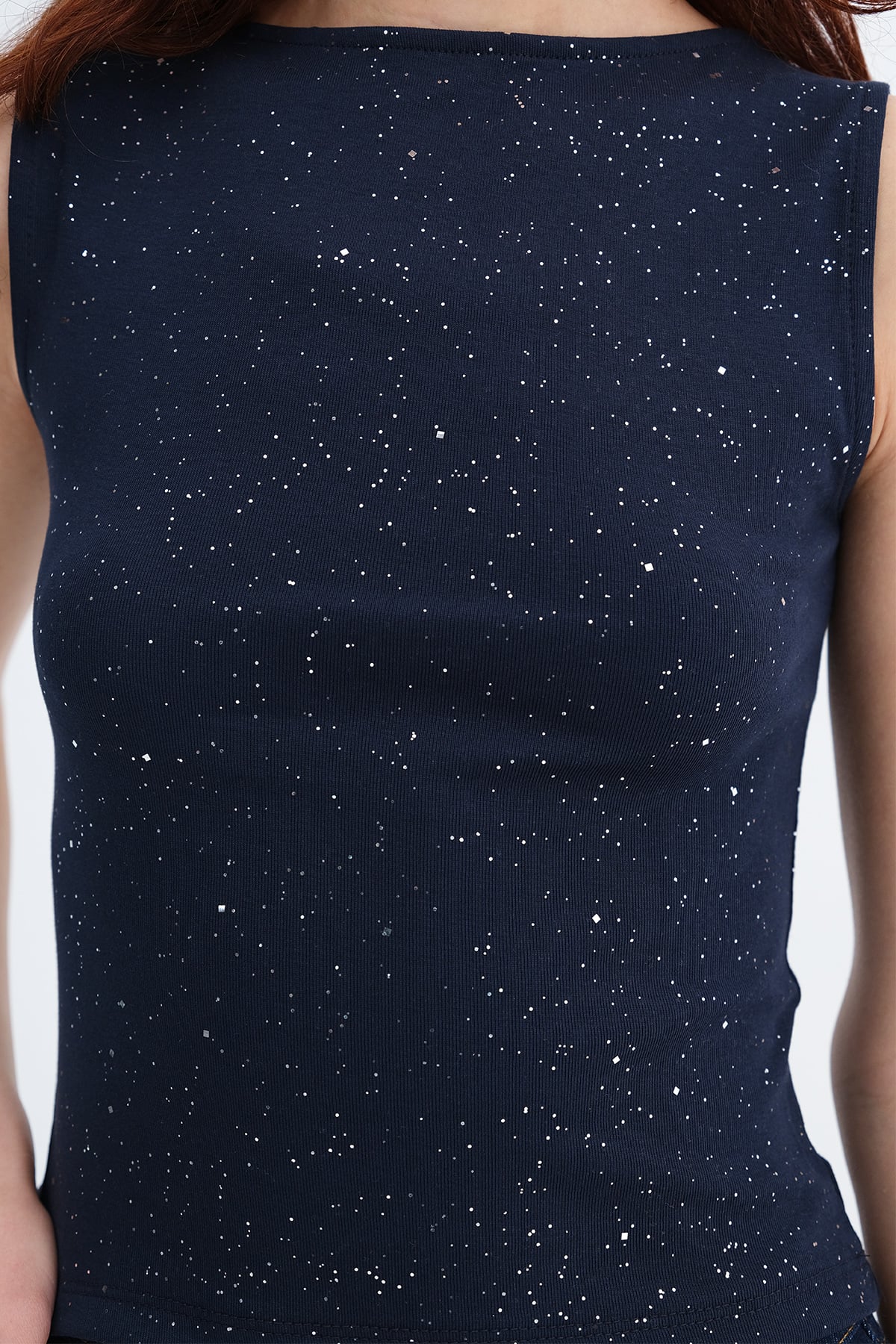 Silvery-Navy-blue_Sleeveless-Shimmery-Tank-Top-addax