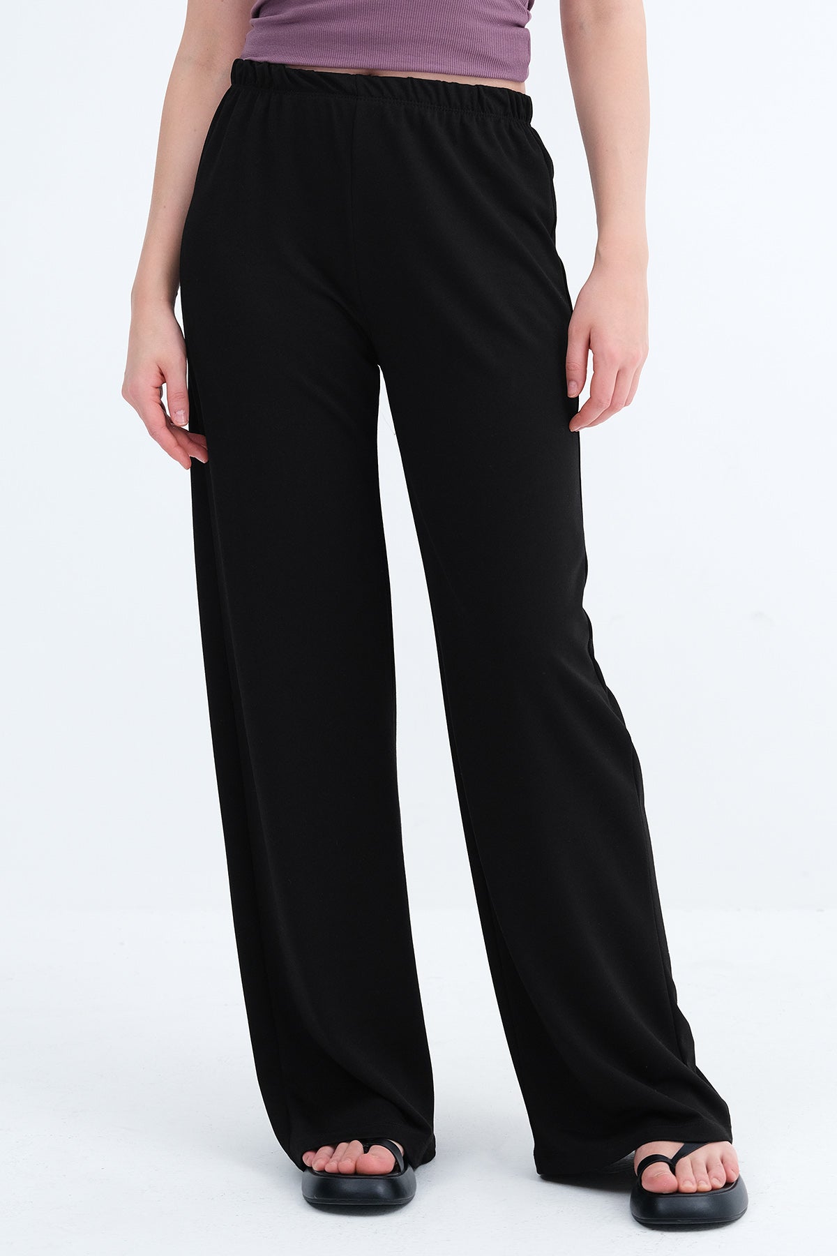 Black_Elastic-Waist-Pants-addax