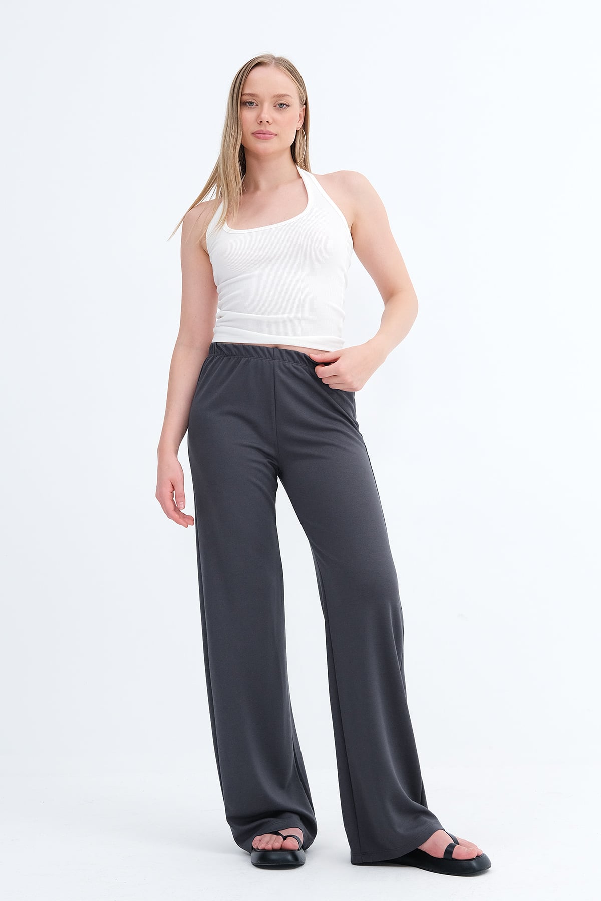 Charcoal_Elastic-Waist-Pants-addax