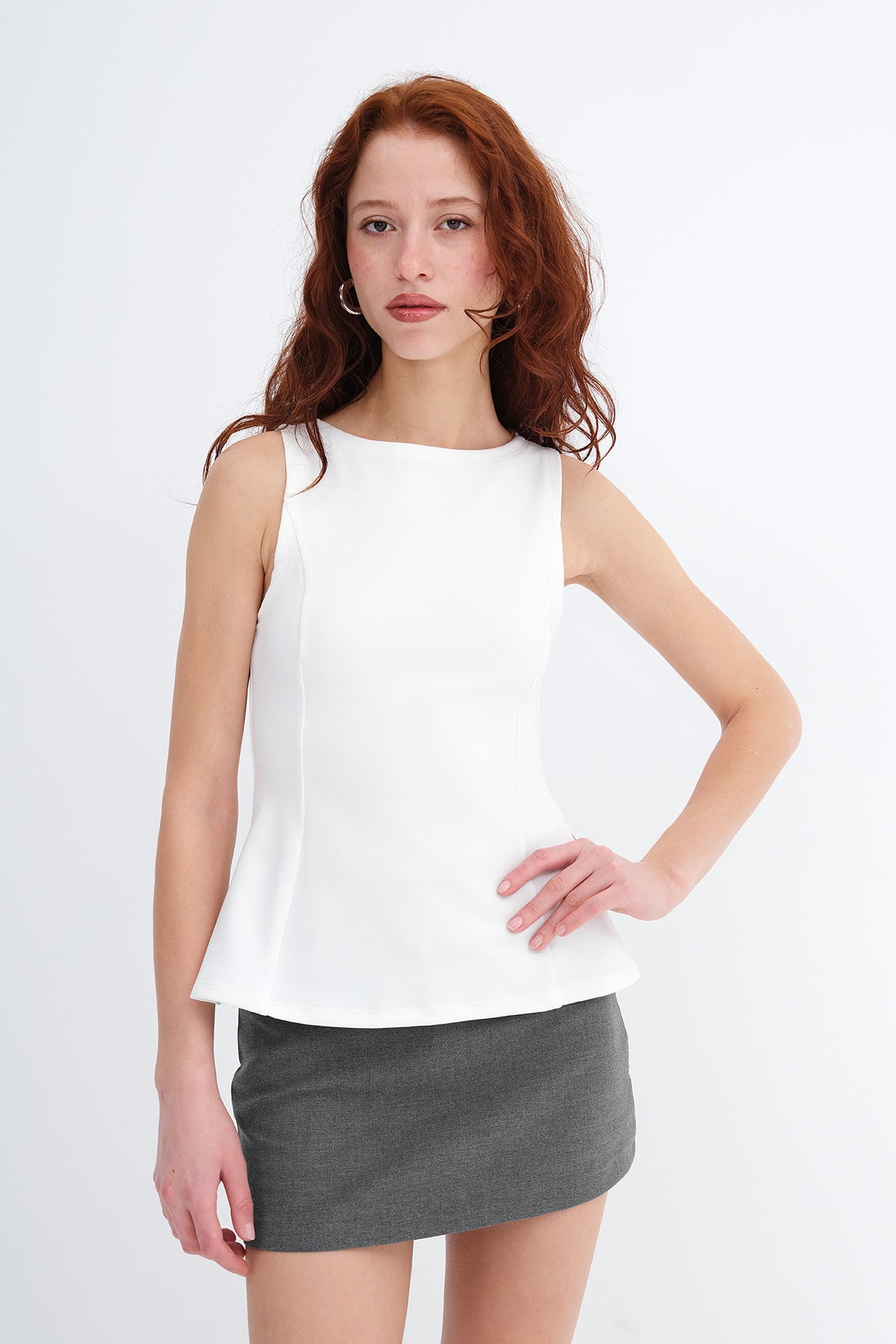Ecru_Crew-Neck-Peplum-Blouse-addax