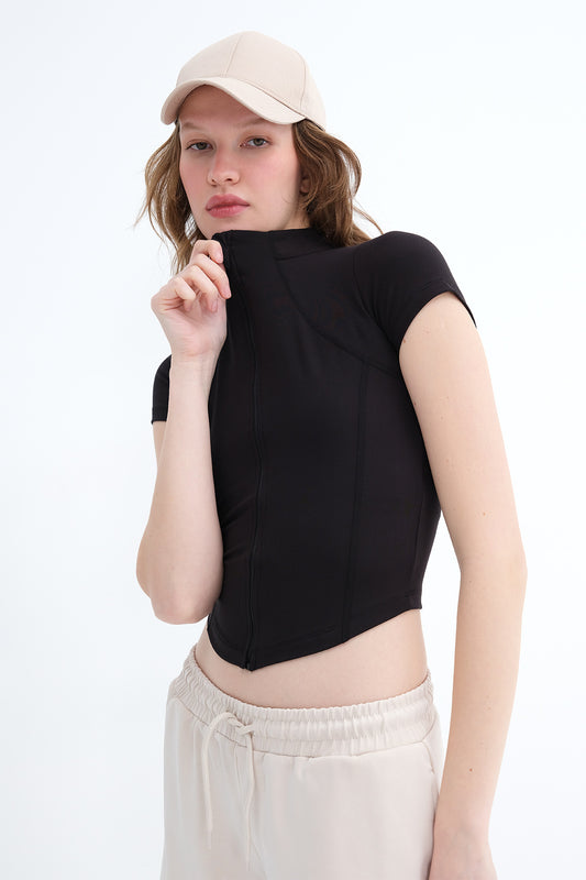 Black_Short-Sleeve-Zippered-Cardigan-addax