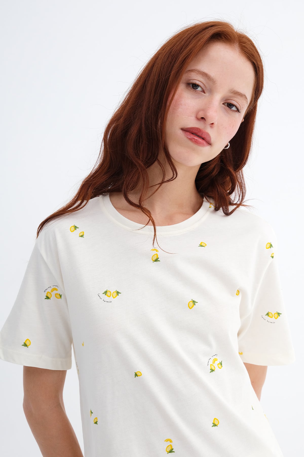 Light-Yellow_Lemon-Print-Shorts-Pajama-Set-addax