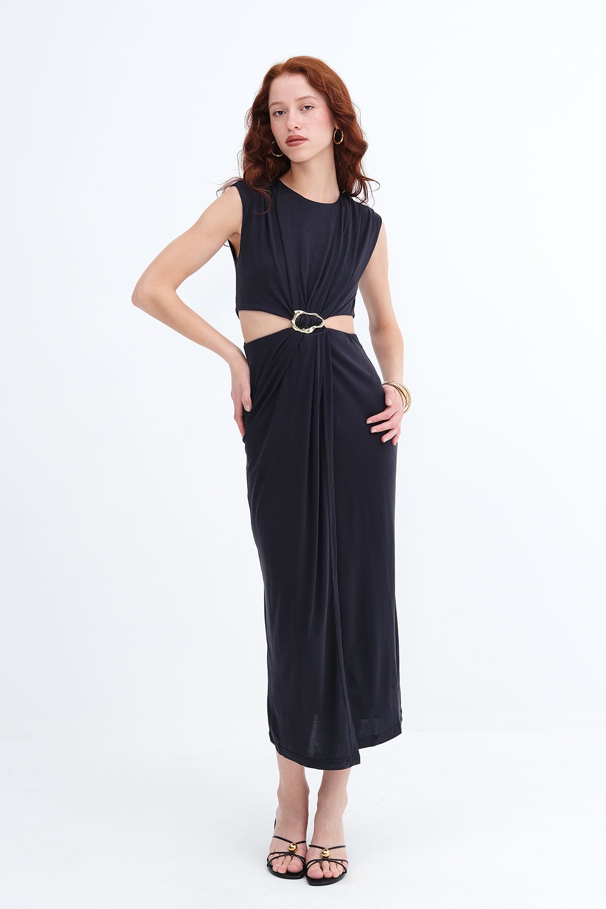 Black_Buckle-Detail-Slit-Modal-Dress-addax