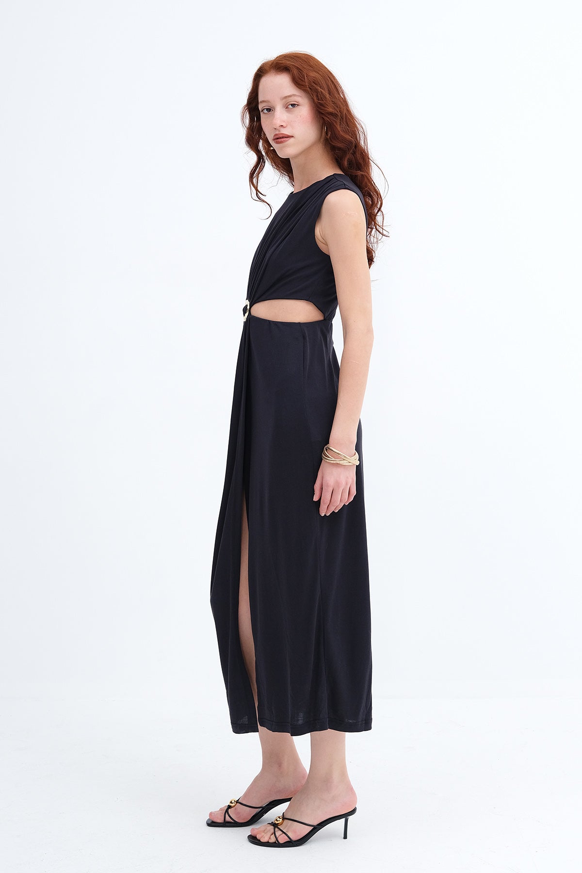 Black_Buckle-Detail-Slit-Modal-Dress-addax