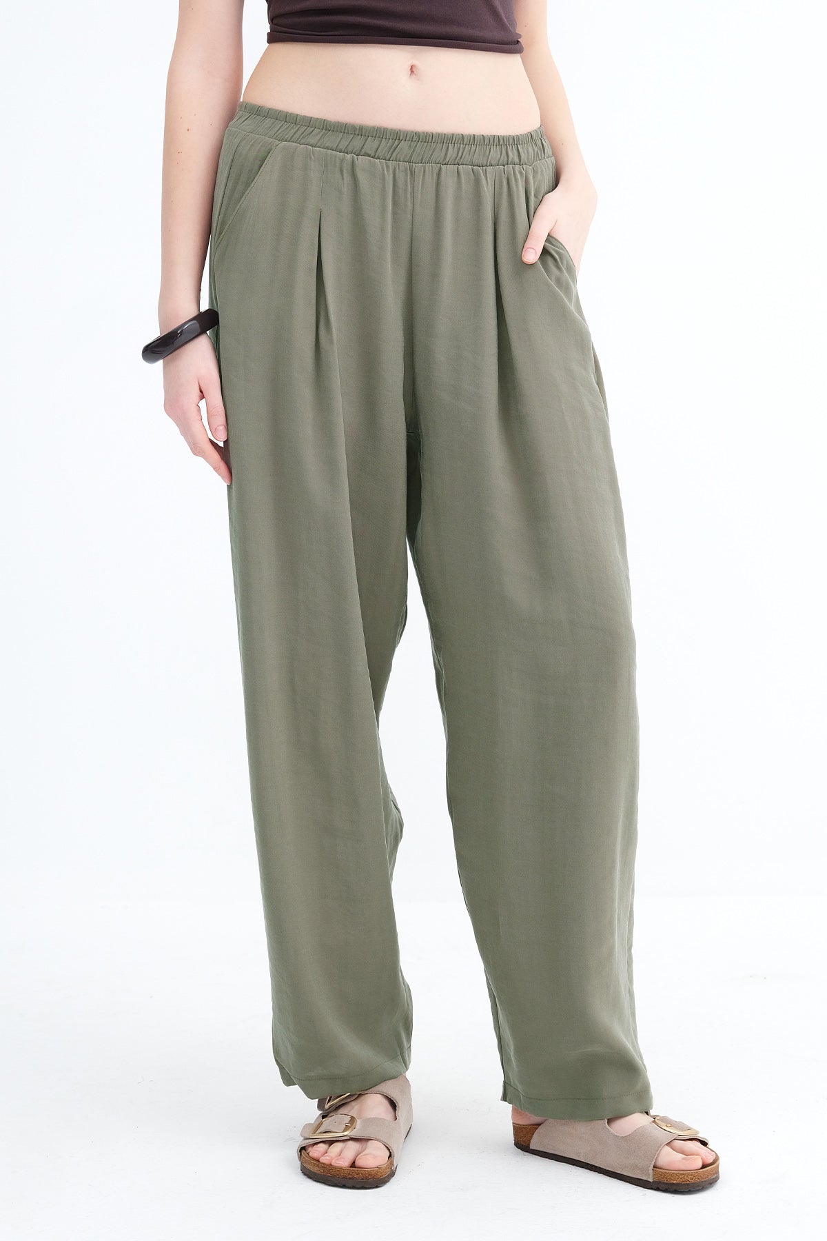 Khaki_Elastic-Waist-Modal-Pants-addax