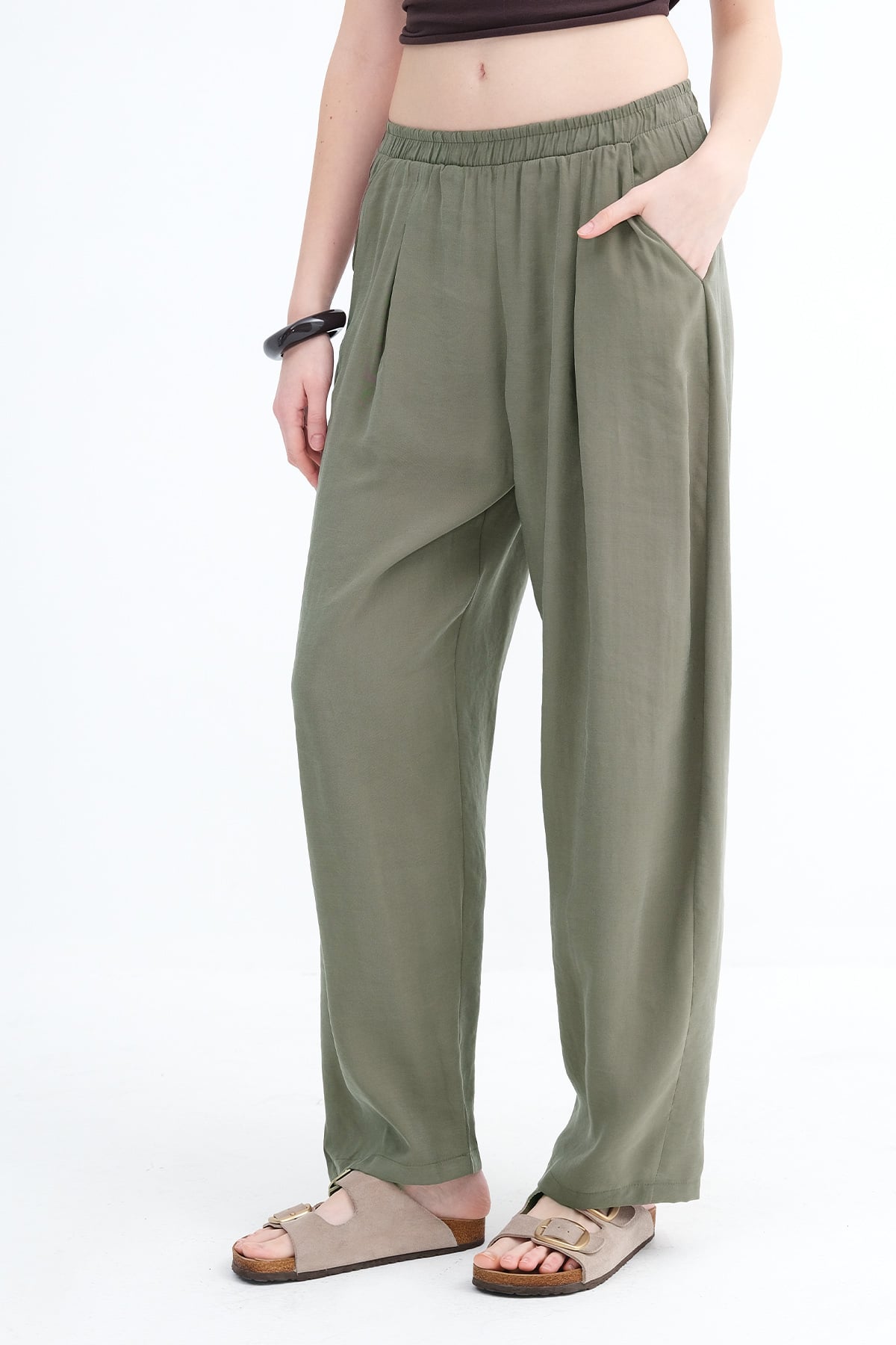 Khaki_Elastic-Waist-Modal-Pants-addax