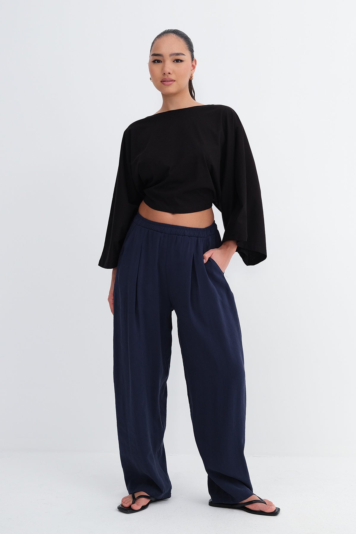 Night-Blue_Elastic-Waist-Modal-Pants-addax