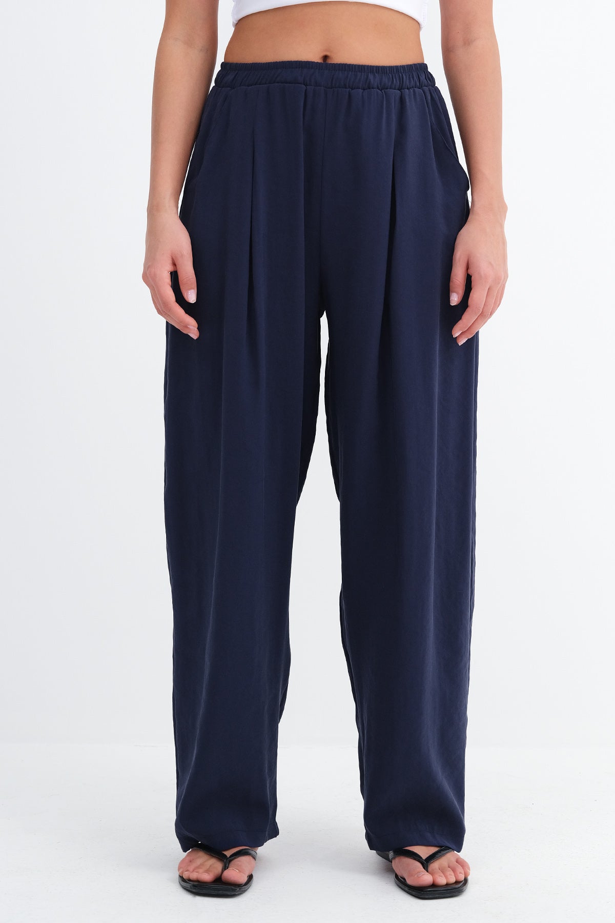 Night-Blue_Elastic-Waist-Modal-Pants-addax