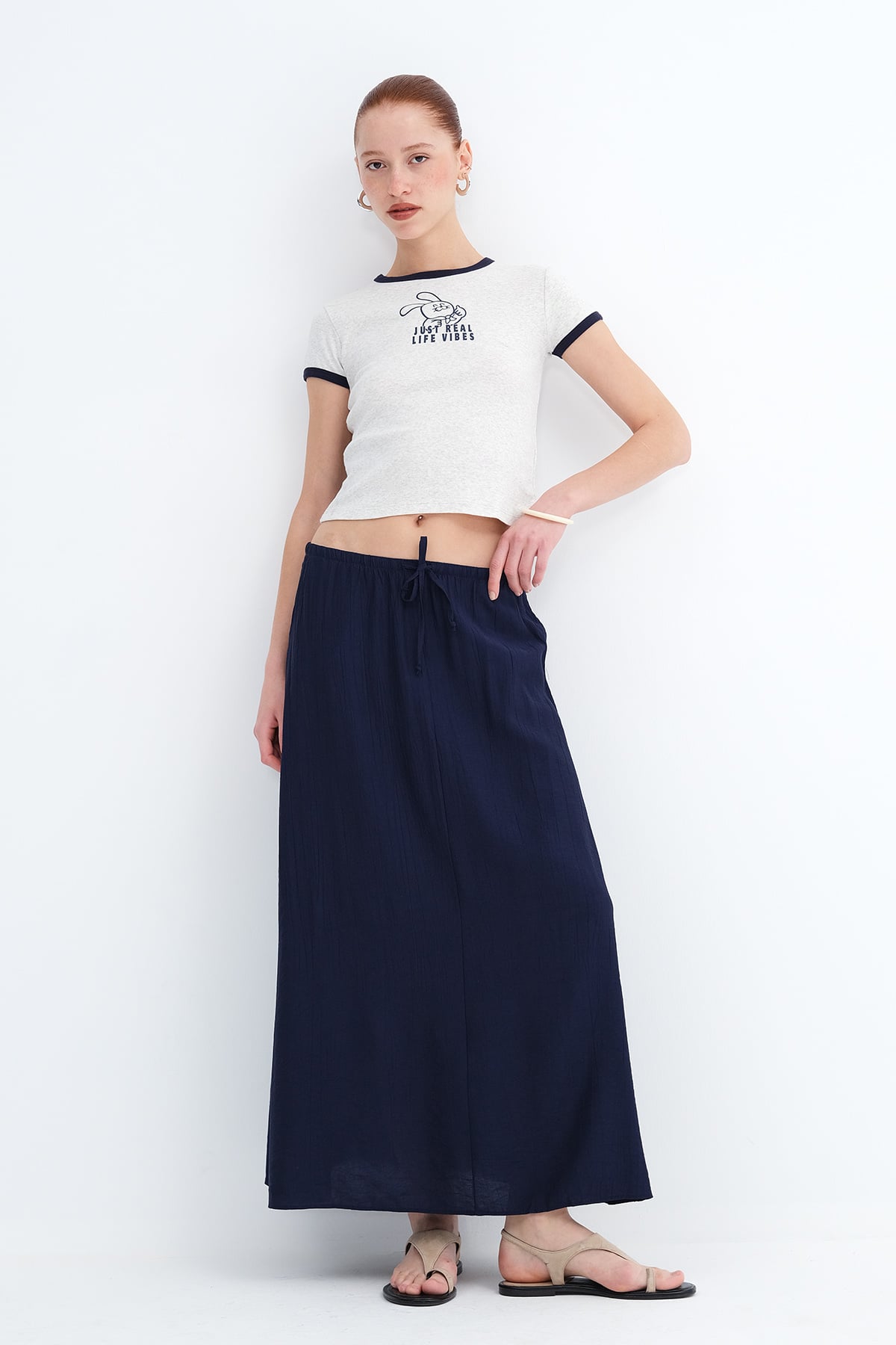 Dark-Night-Blue_Elastic-Waist-Long-Skirt-addax