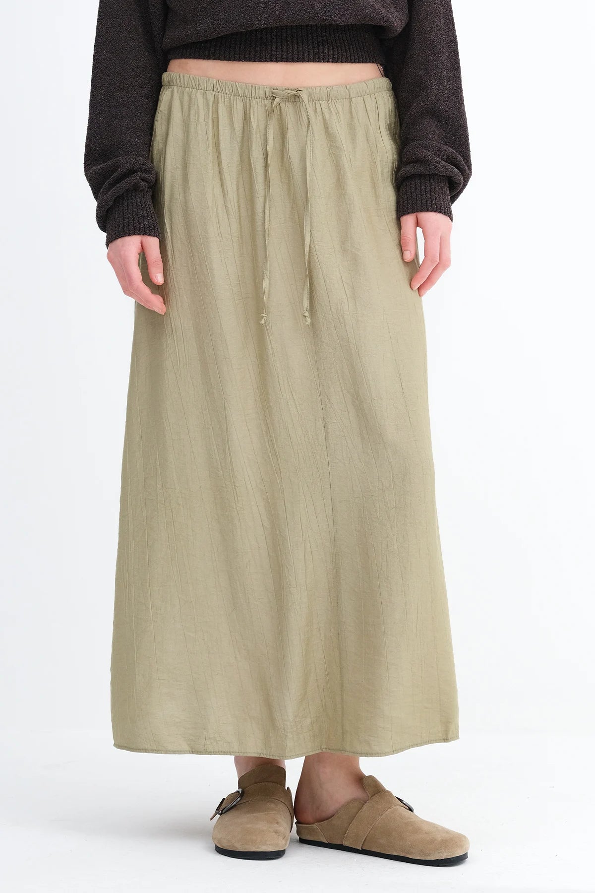 Light-Khaki_Elastic-Waist-Long-Skirt-addax