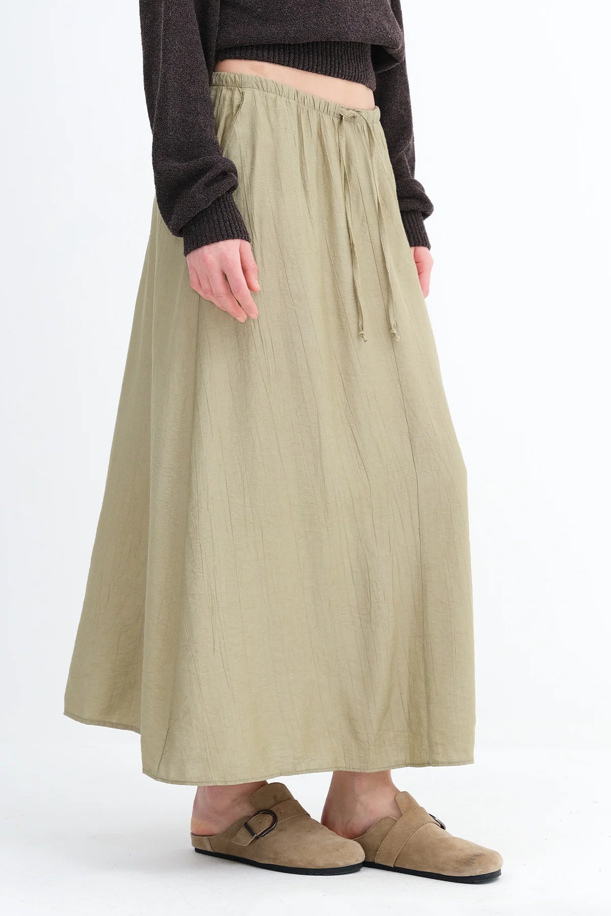 Light-Khaki_Elastic-Waist-Long-Skirt-addax