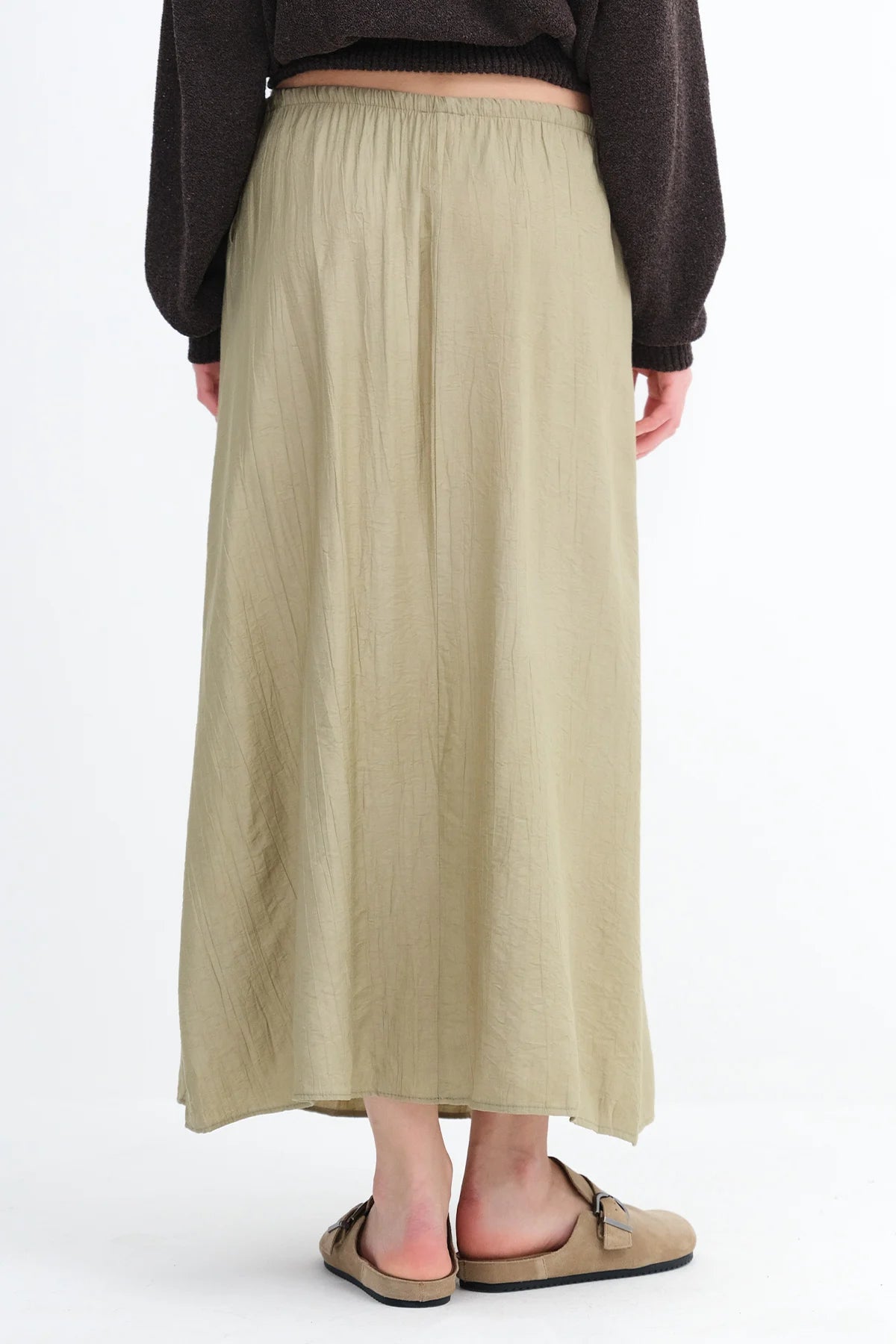 Light-Khaki_Elastic-Waist-Long-Skirt-addax
