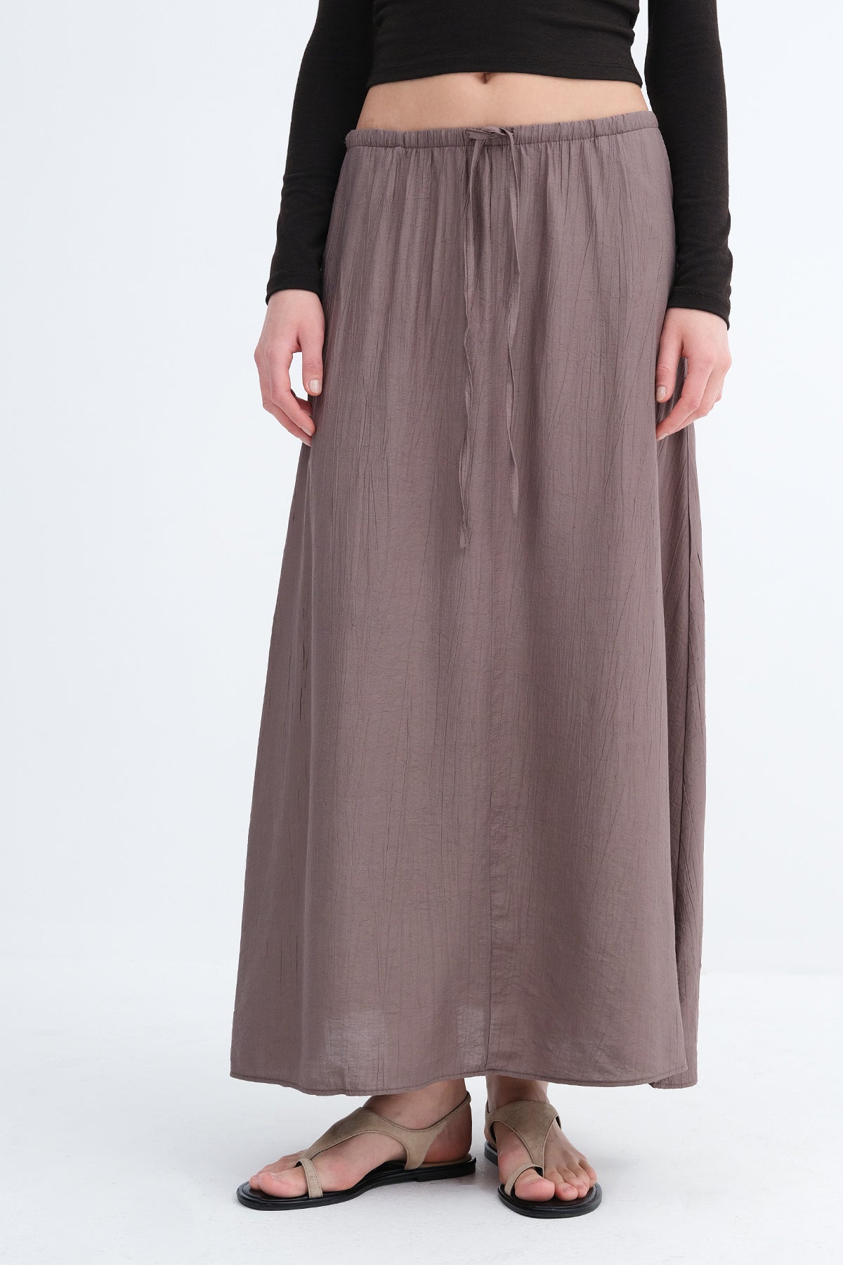 Smoke_Elastic-Waist-Long-Skirt-addax