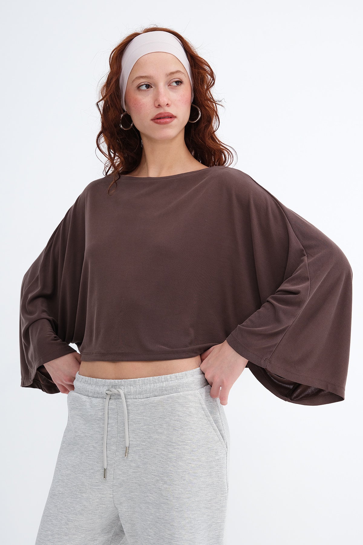 Brown_Batwing-Sleeve-Modal-Blouse-addax