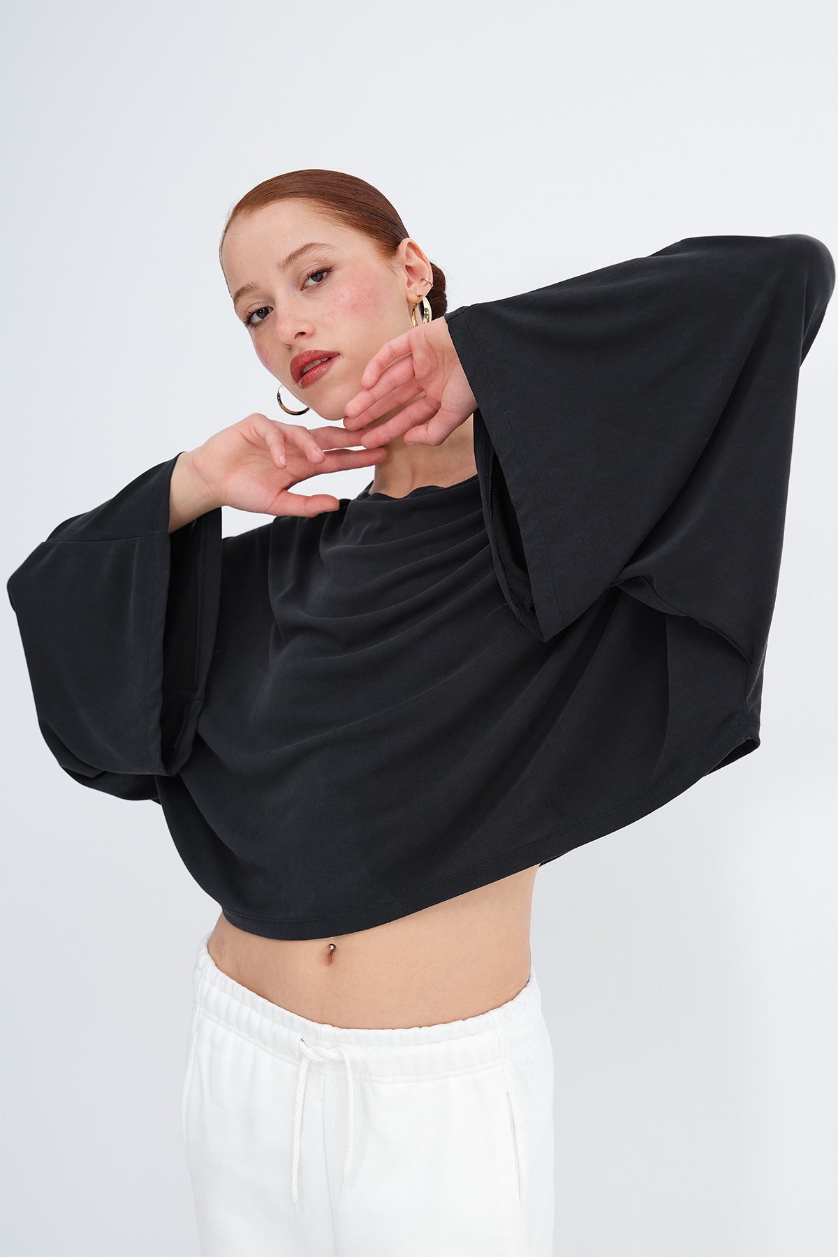 Charcoal_Batwing-Sleeve-Modal-T-shirt-addax