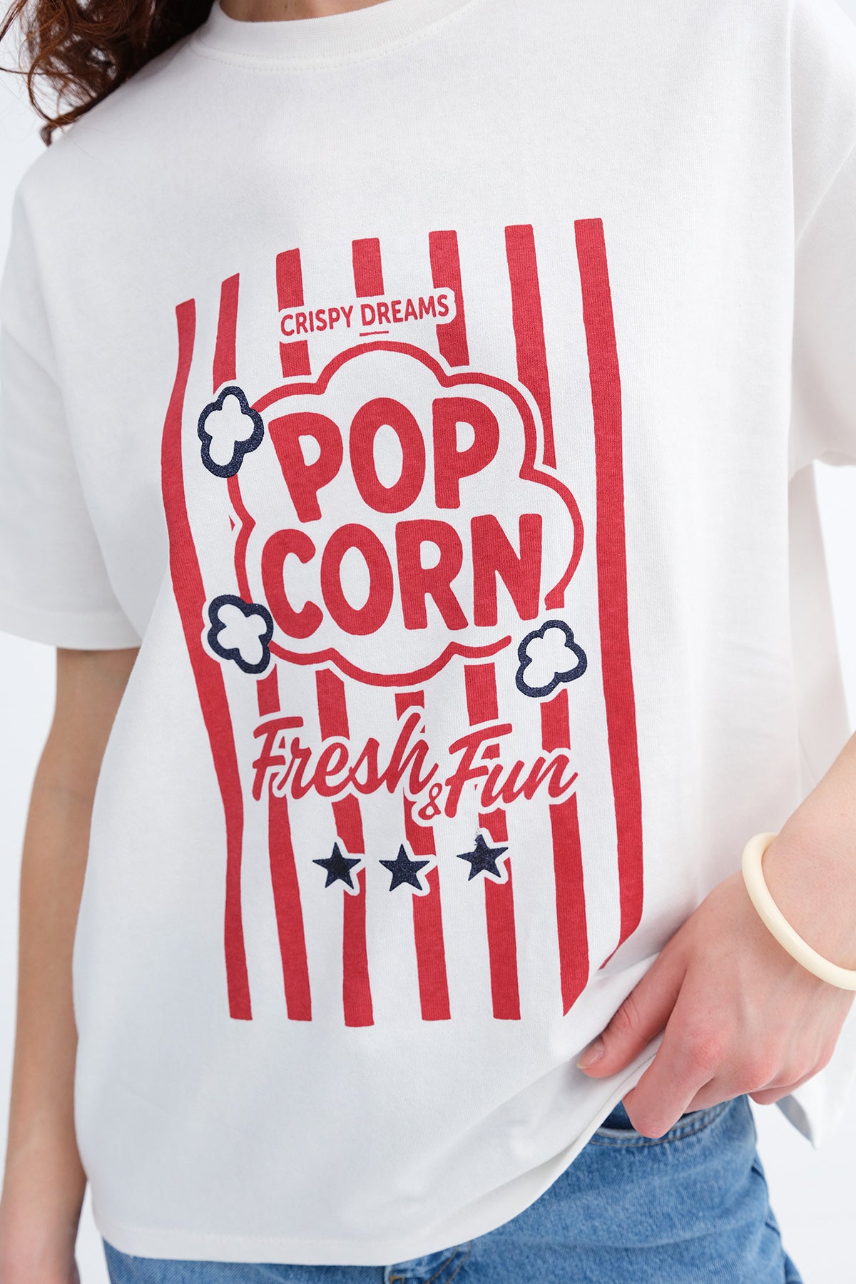 Ecru_Popcorn-Print-Thick-T-Shirt-addax