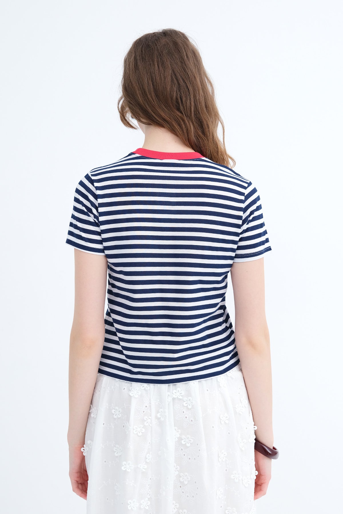 Navy-blue_Striped-Printed-T-shirt-addax