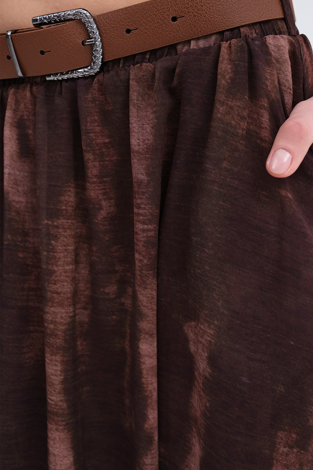 Brown_Belted-Long-Tulle-Skirt-addax