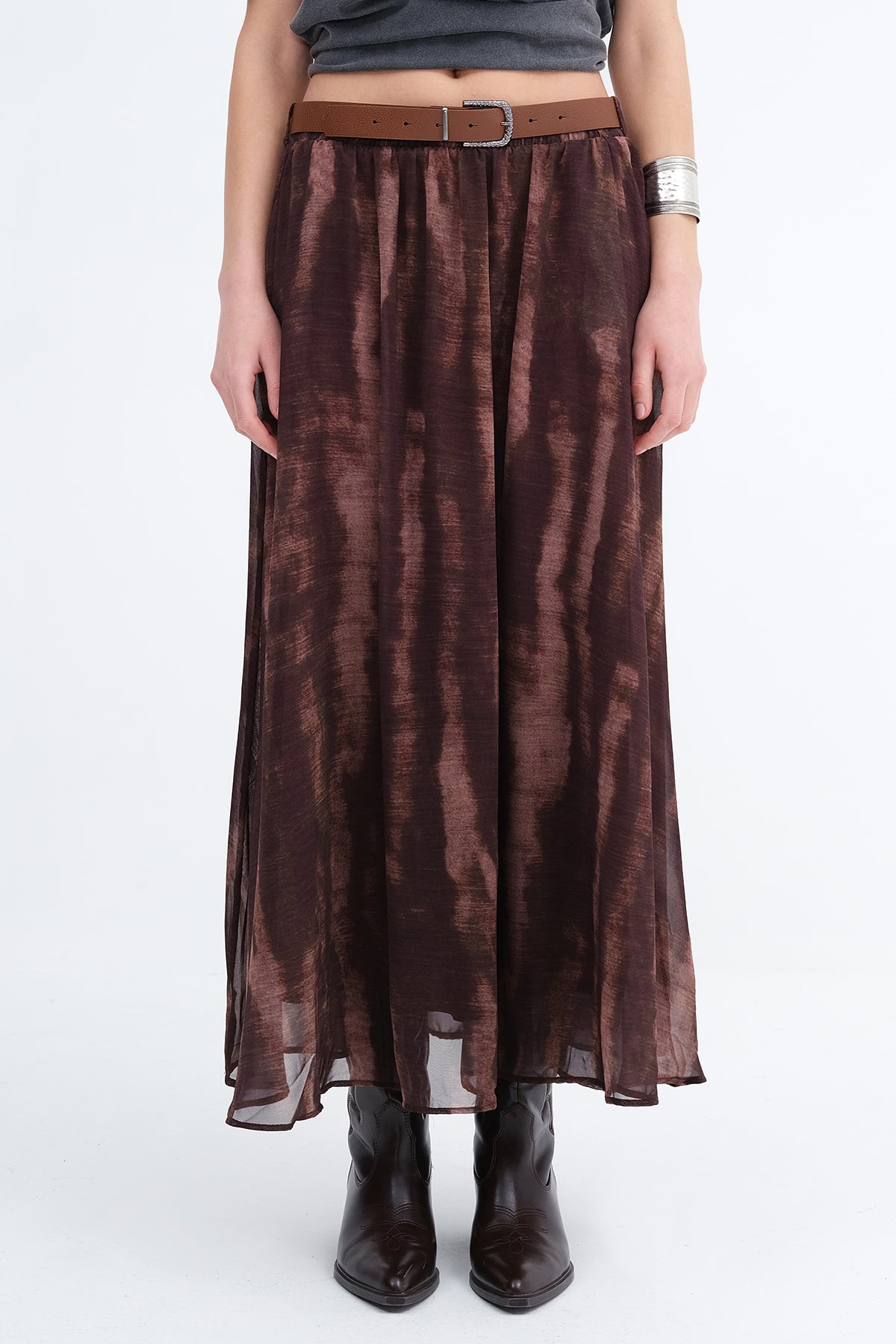 Brown_Belted-Long-Tulle-Skirt-addax
