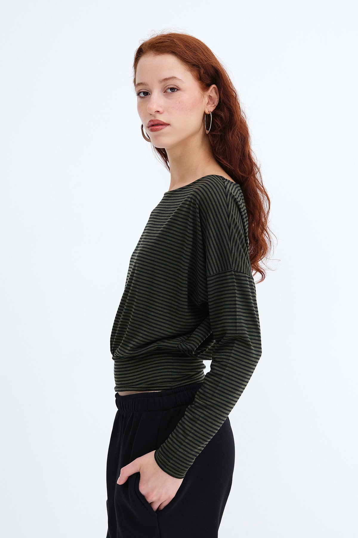 Khaki---Black_Striped-Long-Sleeve-Blouse-addax