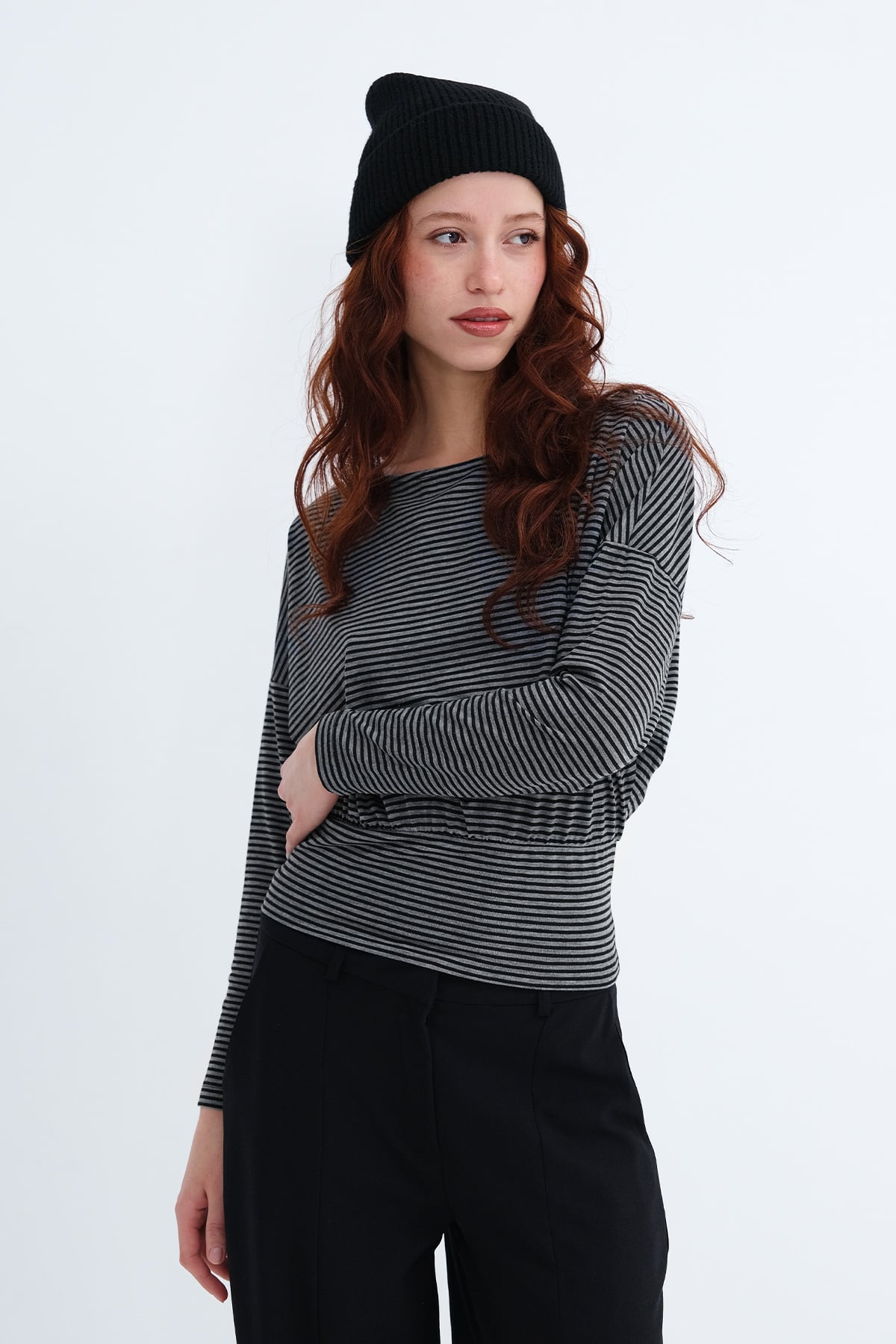 Striped Long Sleeve Blouse