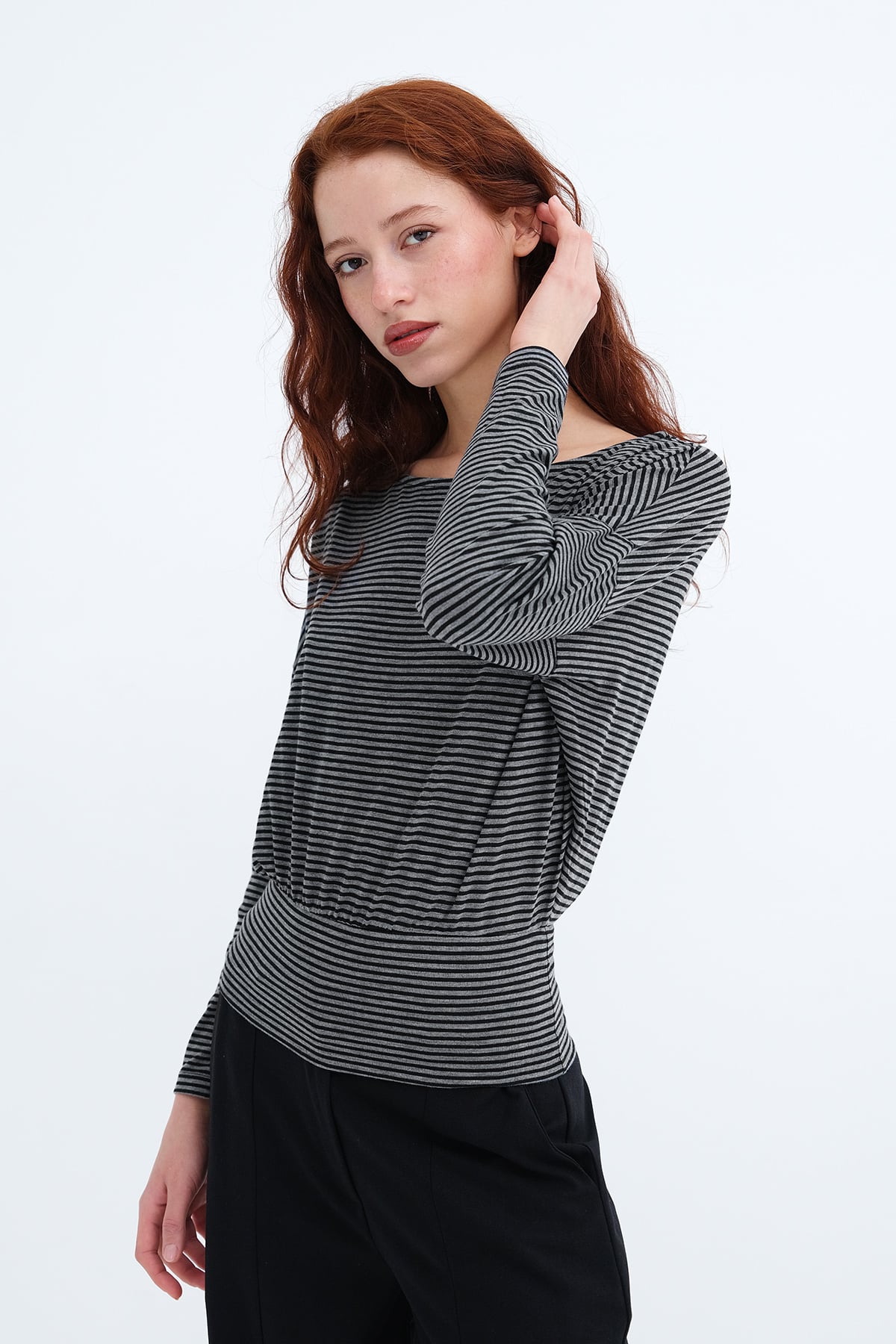 Grey---Black_Striped-Long-Sleeve-Blouse-addax
