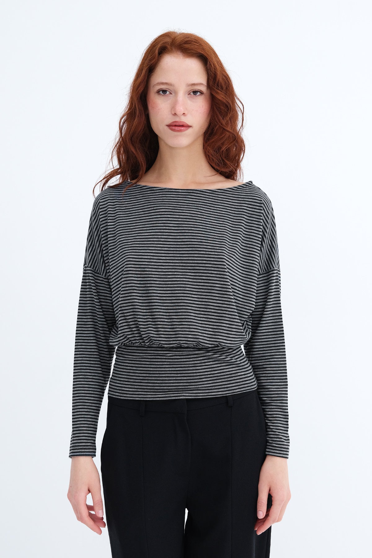 Grey---Black_Striped-Long-Sleeve-Blouse-addax