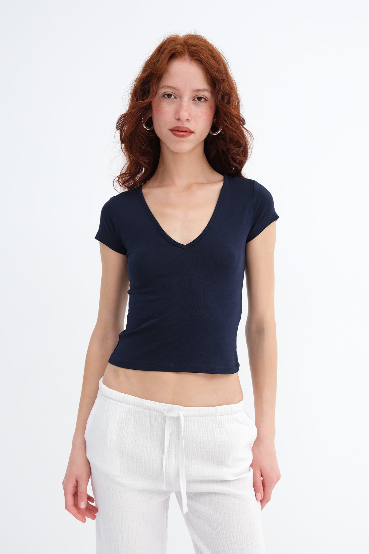 Dark-Night-Blue_V-Neck-Basic-T-shirt-addax