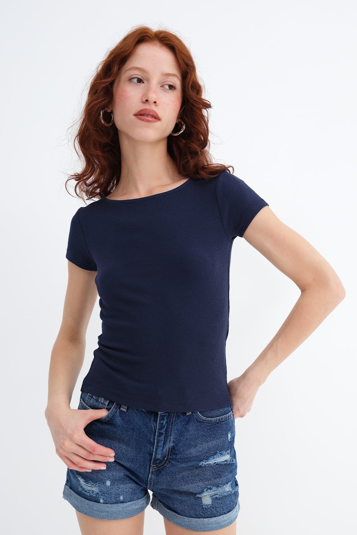 Dark-Night-Blue_Basic-Ribbed-T-shirt-addax
