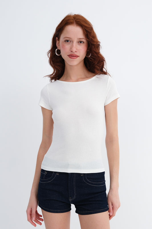 Ecru_Basic-Ribbed-T-shirt-addax