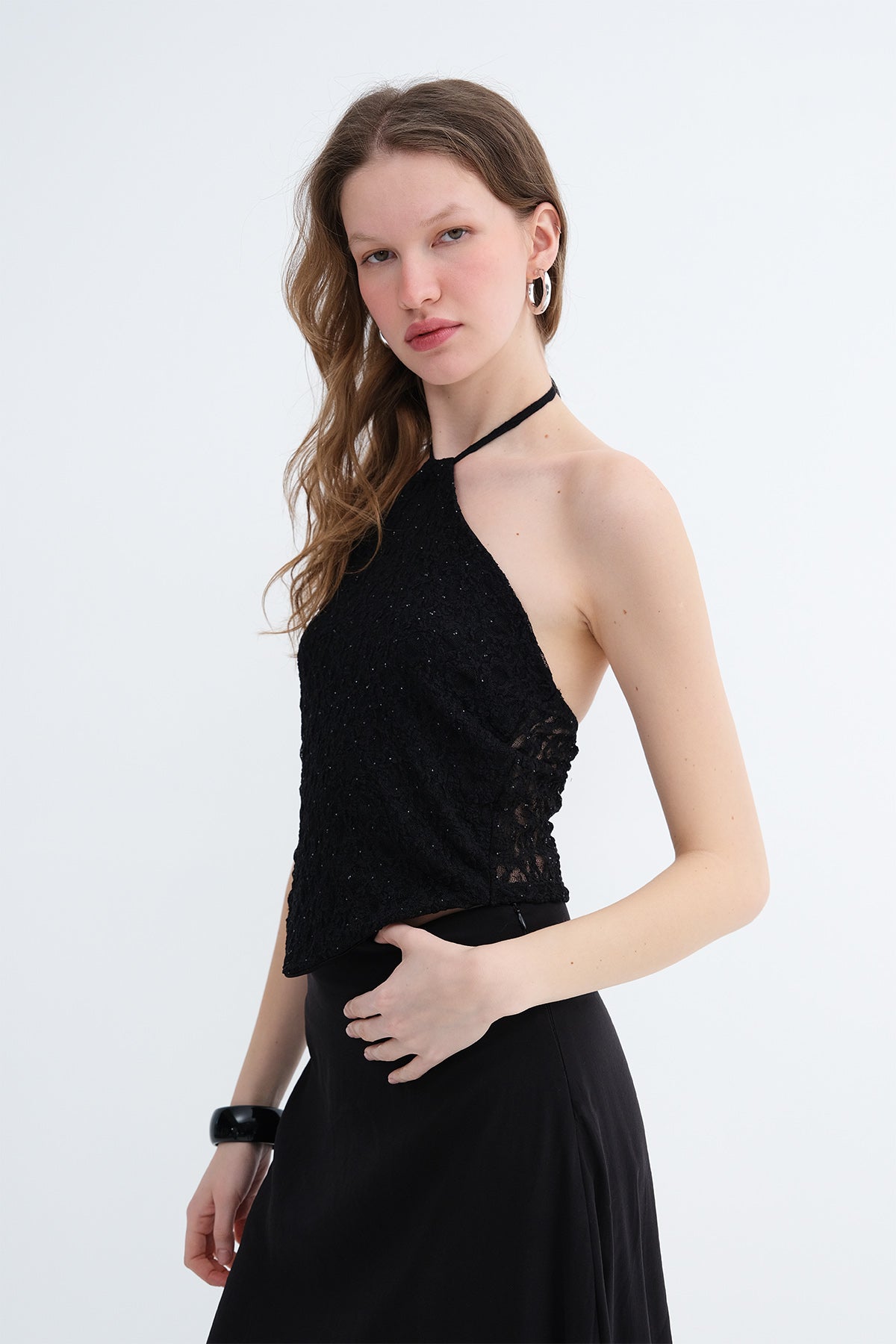 Halter Neck Embellished Bustier