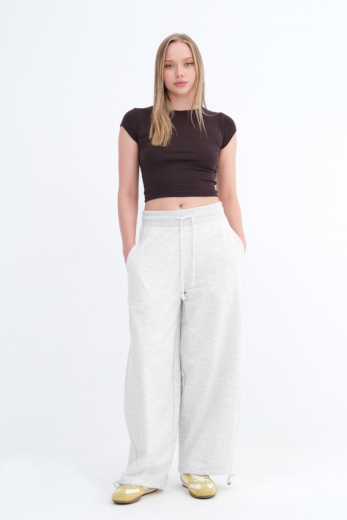 Grey-Melange_Elastic-Hem-Sweatpants-addax