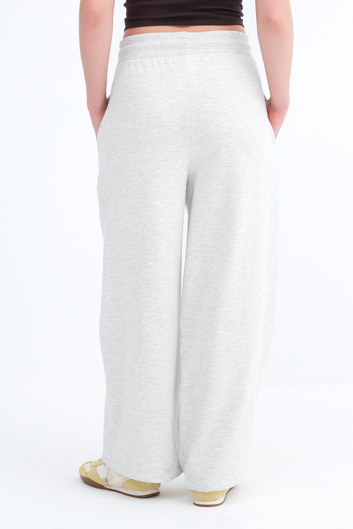 Grey-Melange_Elastic-Hem-Sweatpants-addax