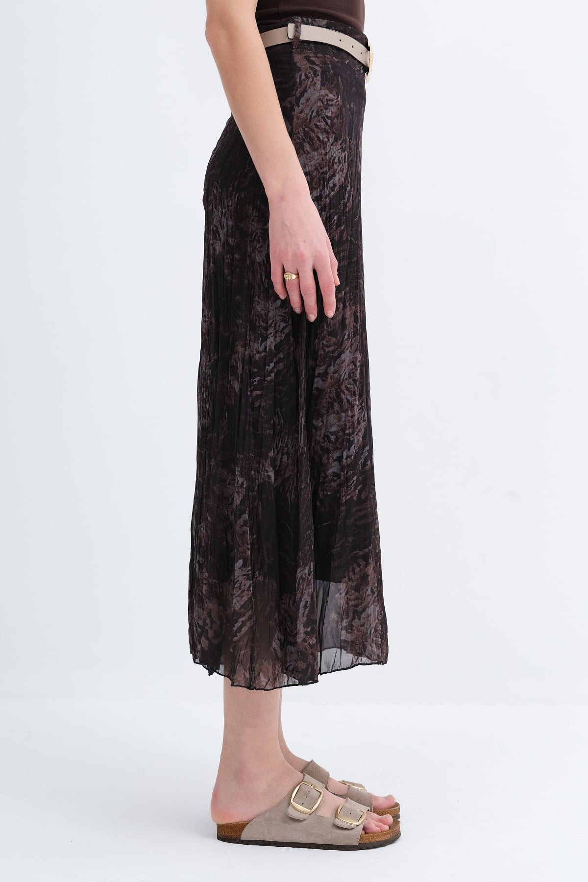Brown_Belted-Patterned-Skirt-addax