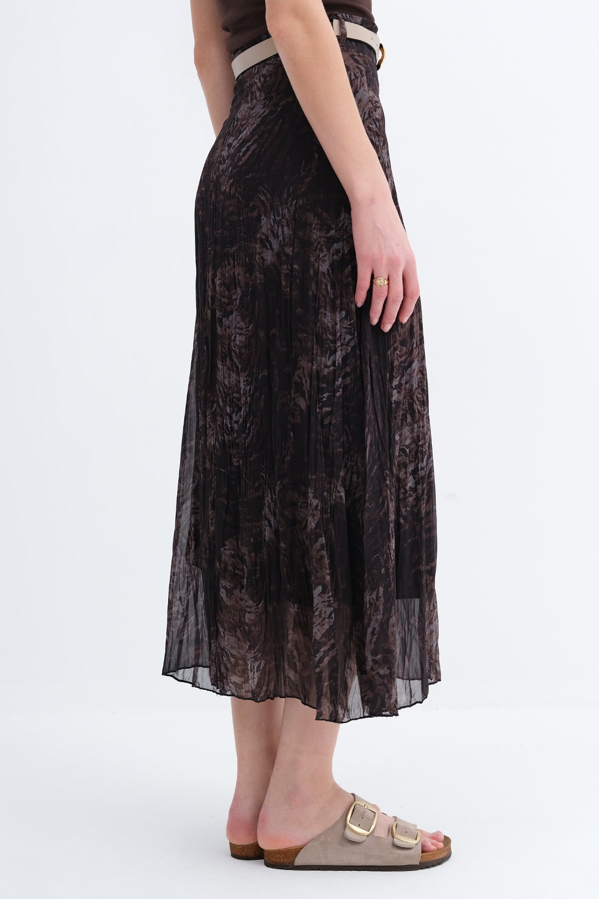 Brown_Belted-Patterned-Skirt-addax