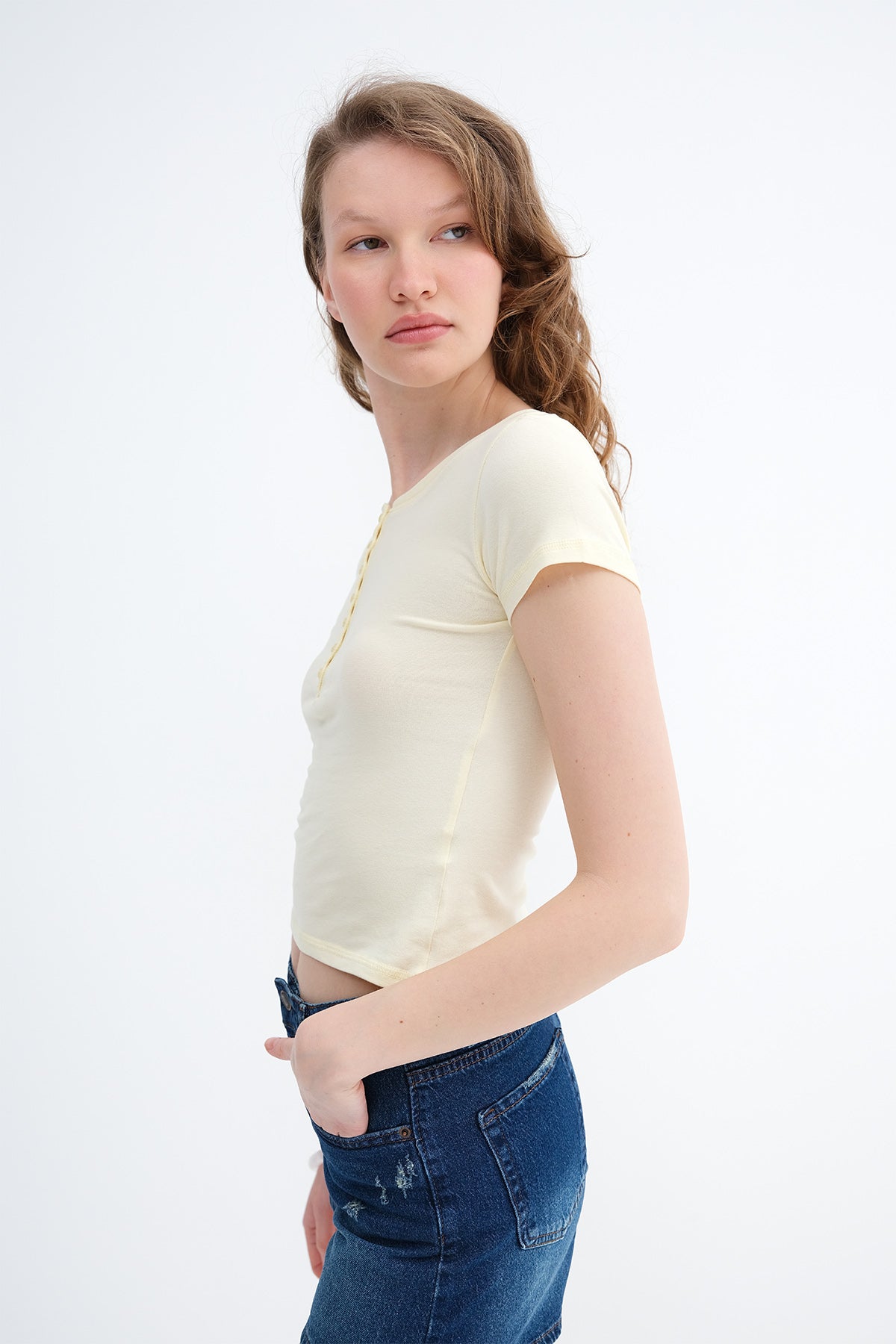 Light-Yellow_Button-Down-Collar-T-shirt-addax