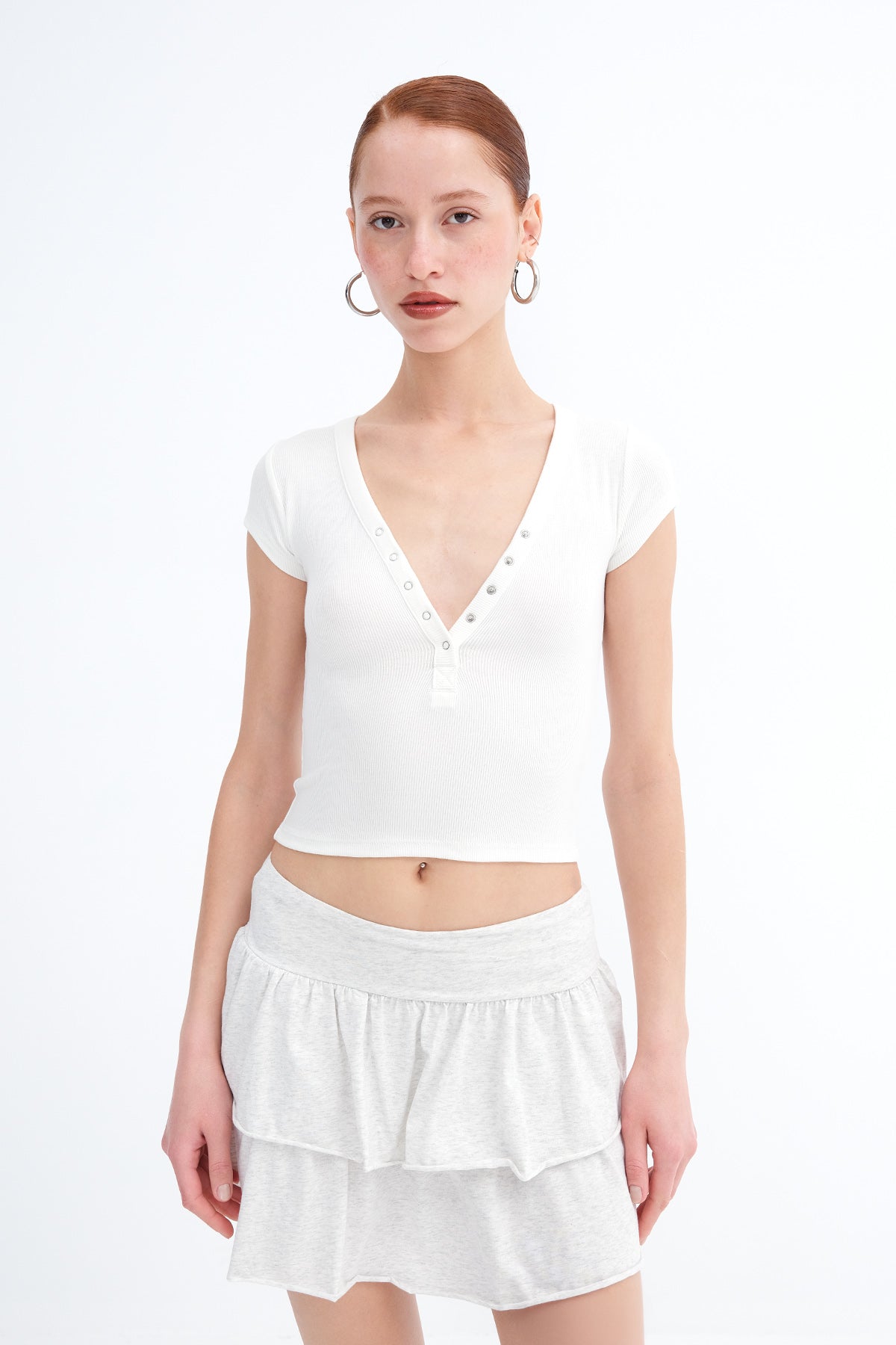 Ecru_Snap-Button-Collar-Modal T-shirt-addax