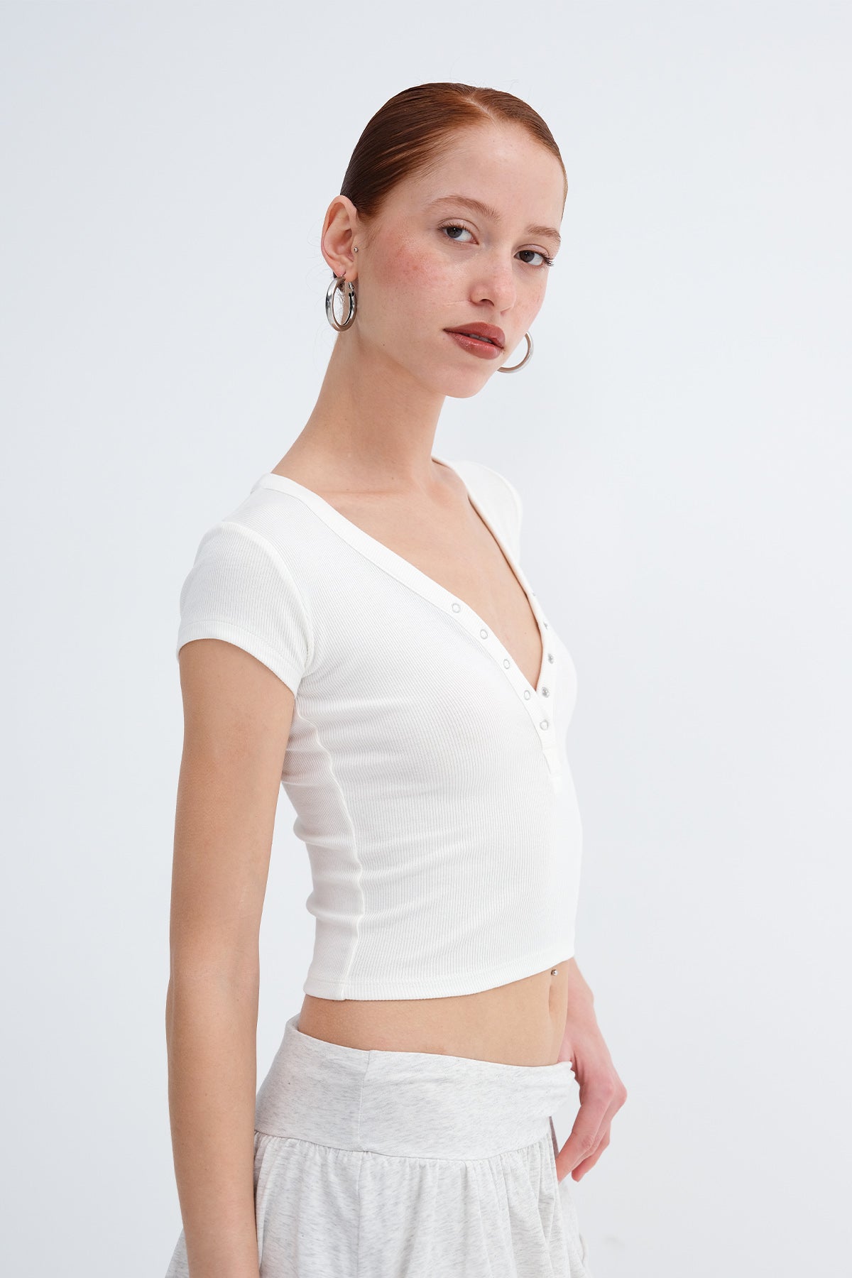 Ecru_Snap-Button-Collar-Modal T-shirt-addax