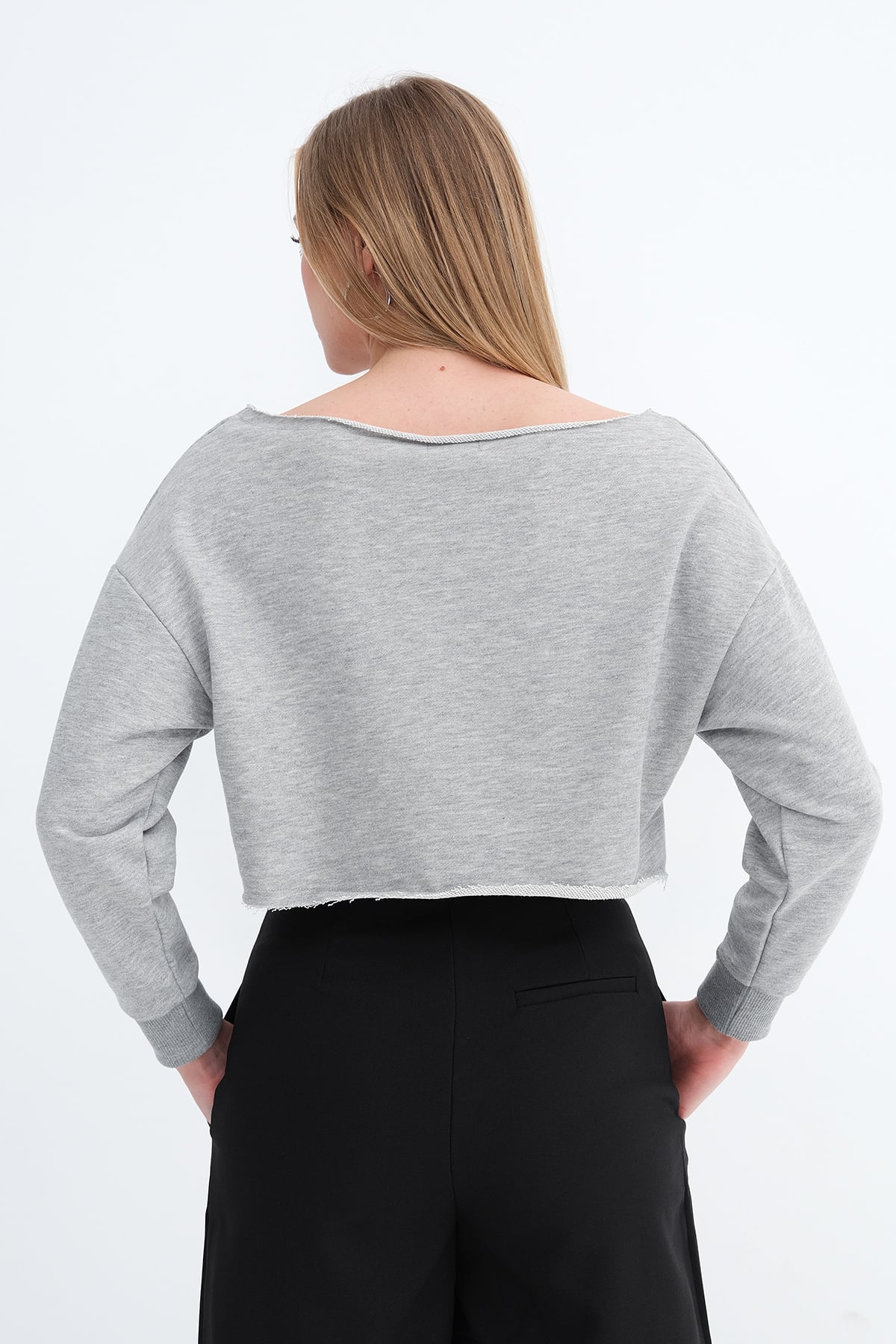 Boat Neck Shimmery Sweatshirt