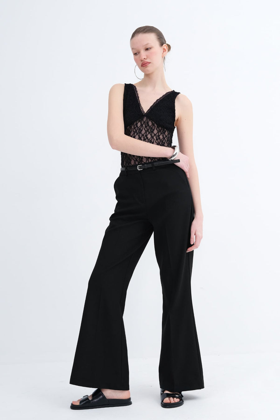 Black_Belted-Flared-Pants-addax